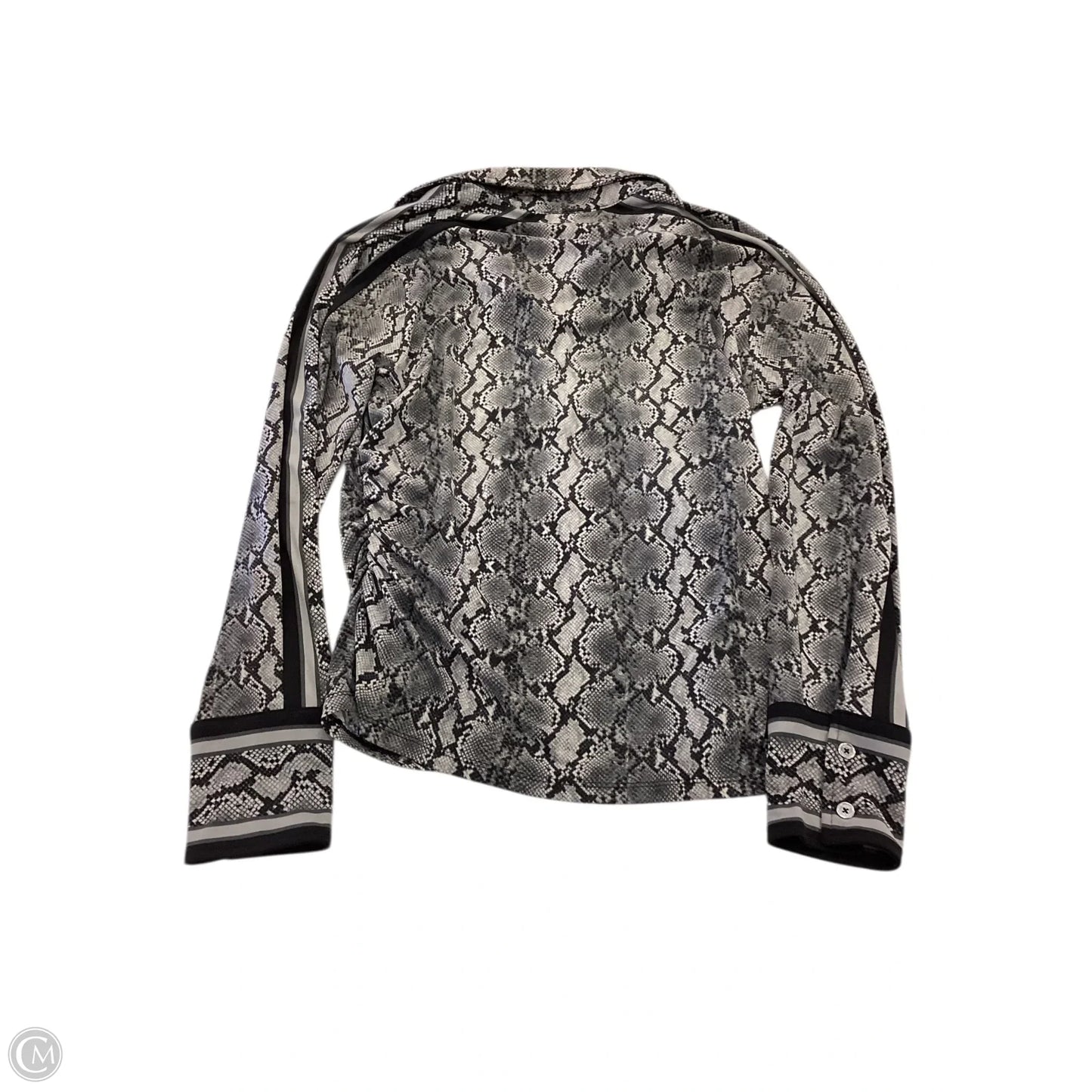 Blouse Long Sleeve By Michael By Michael Kors In Grey, Size: L