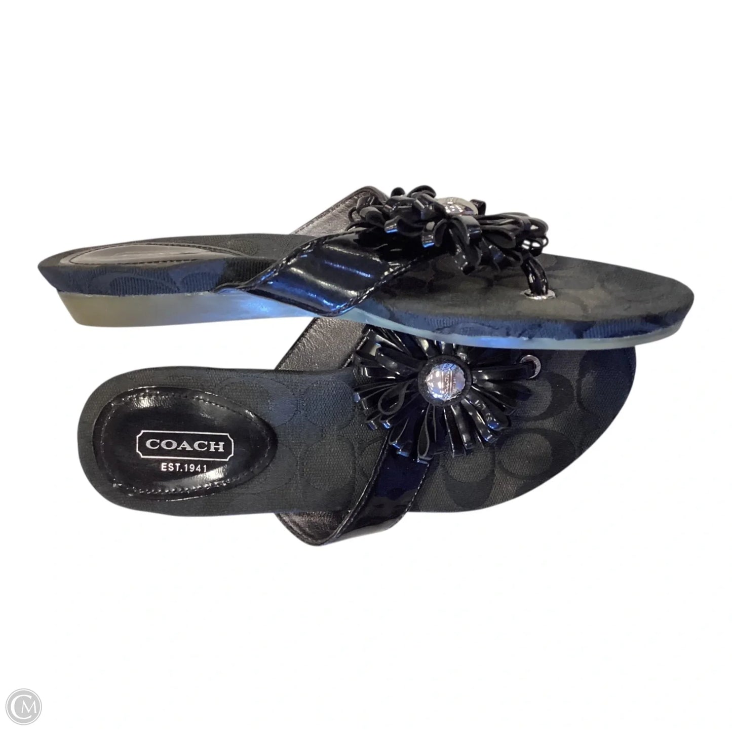 Sandals Designer By Coach In Black, Size: 5