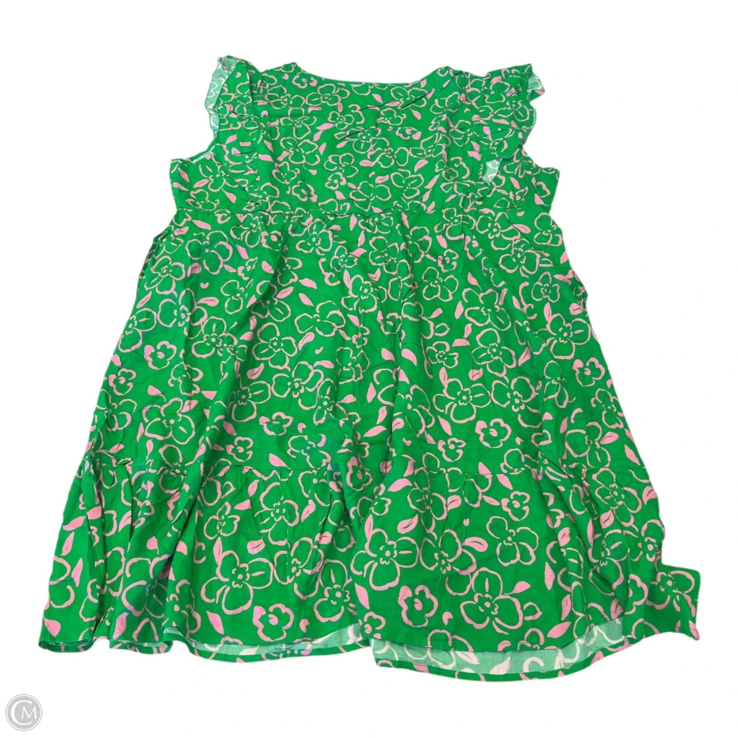 Dress Casual Short By Clothes Mentor In Green & Pink, Size: 3x