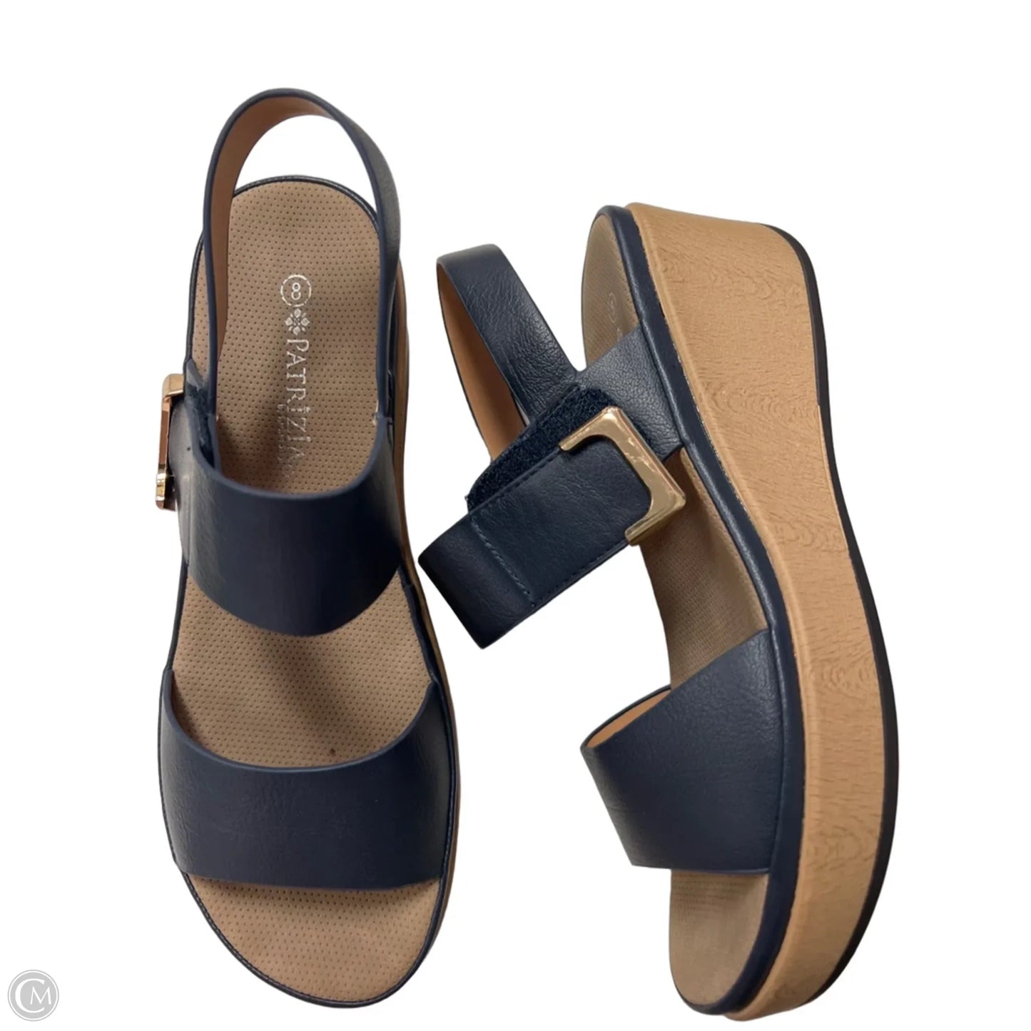 Sandals Heels Wedge By Spring Step In Navy, Size: 8