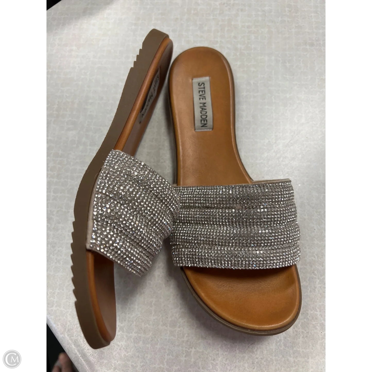 Sandals Flats By Steve Madden In Silver, Size: 8