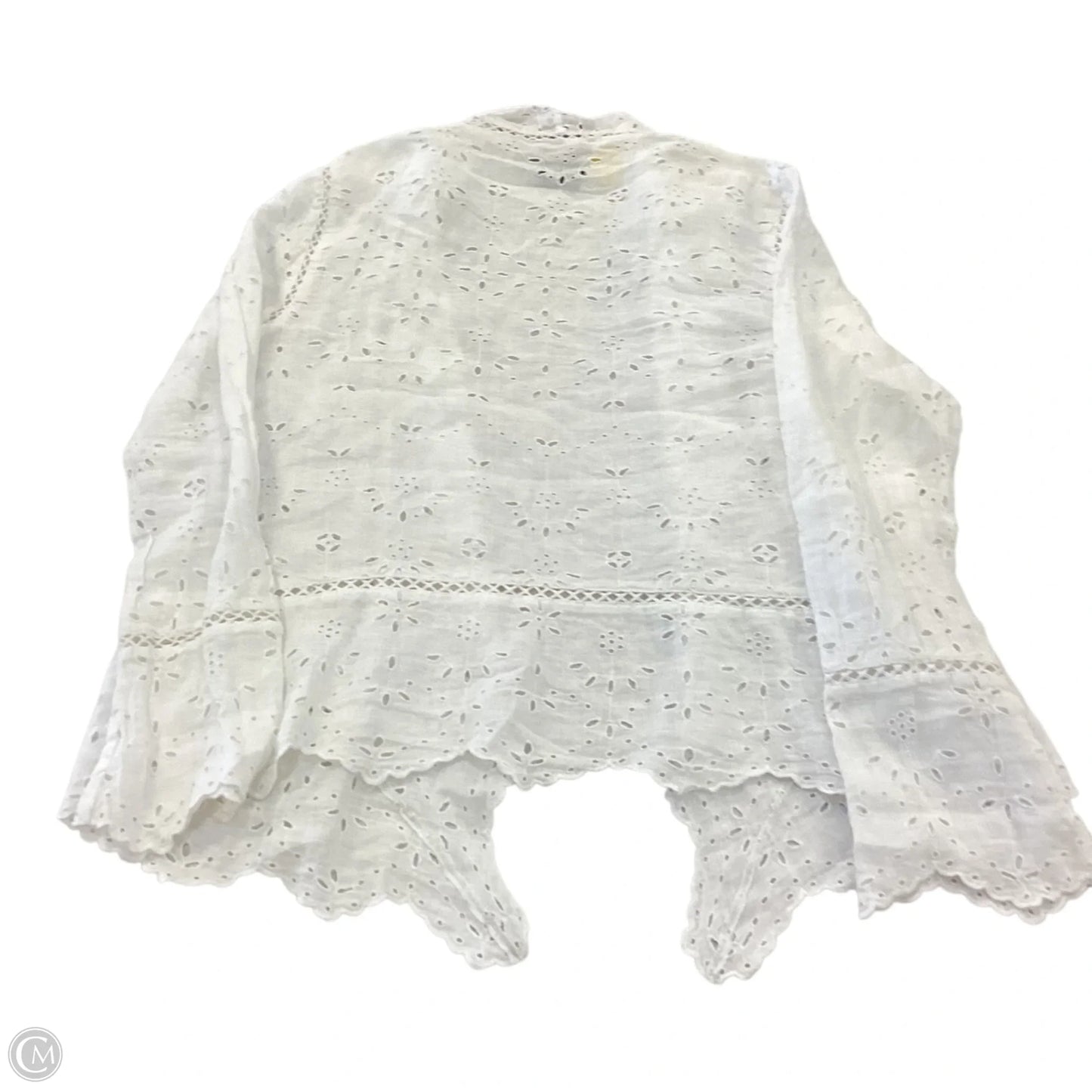 Top Long Sleeve By Lauren By Ralph Lauren In White, Size: L