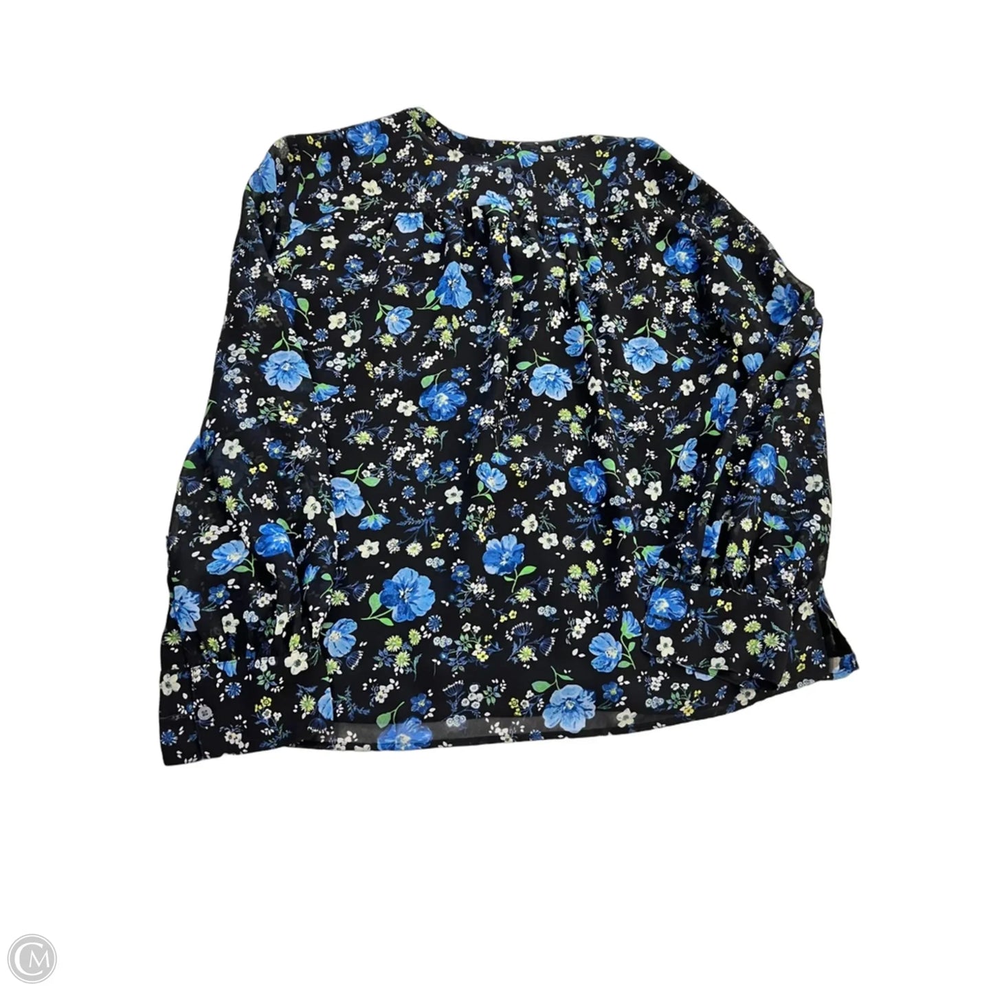 Top Long Sleeve By Banana Republic In Blue & Green, Size: S
