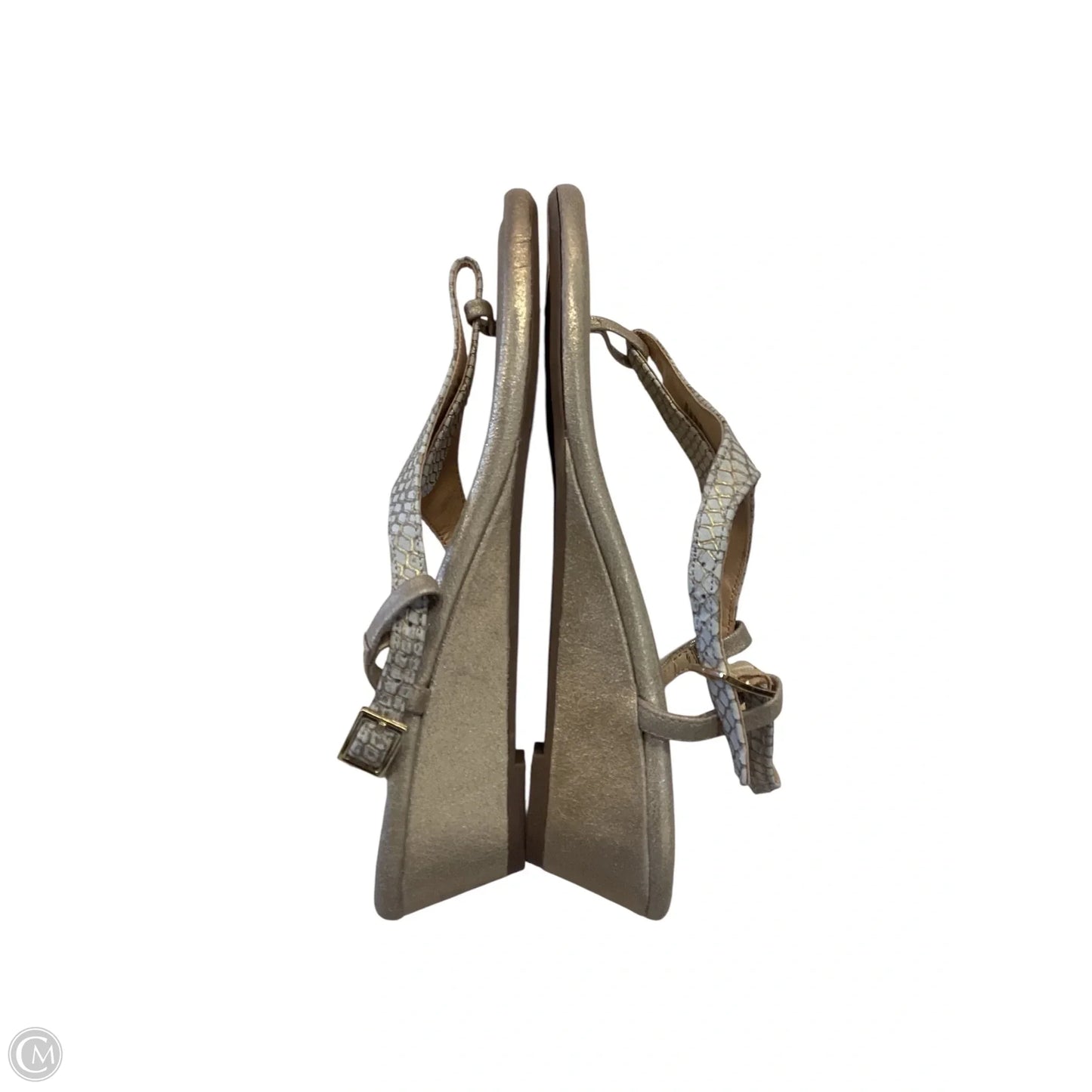 Sandals Heels Wedge By Clothes Mentor In Gold, Size: 7
