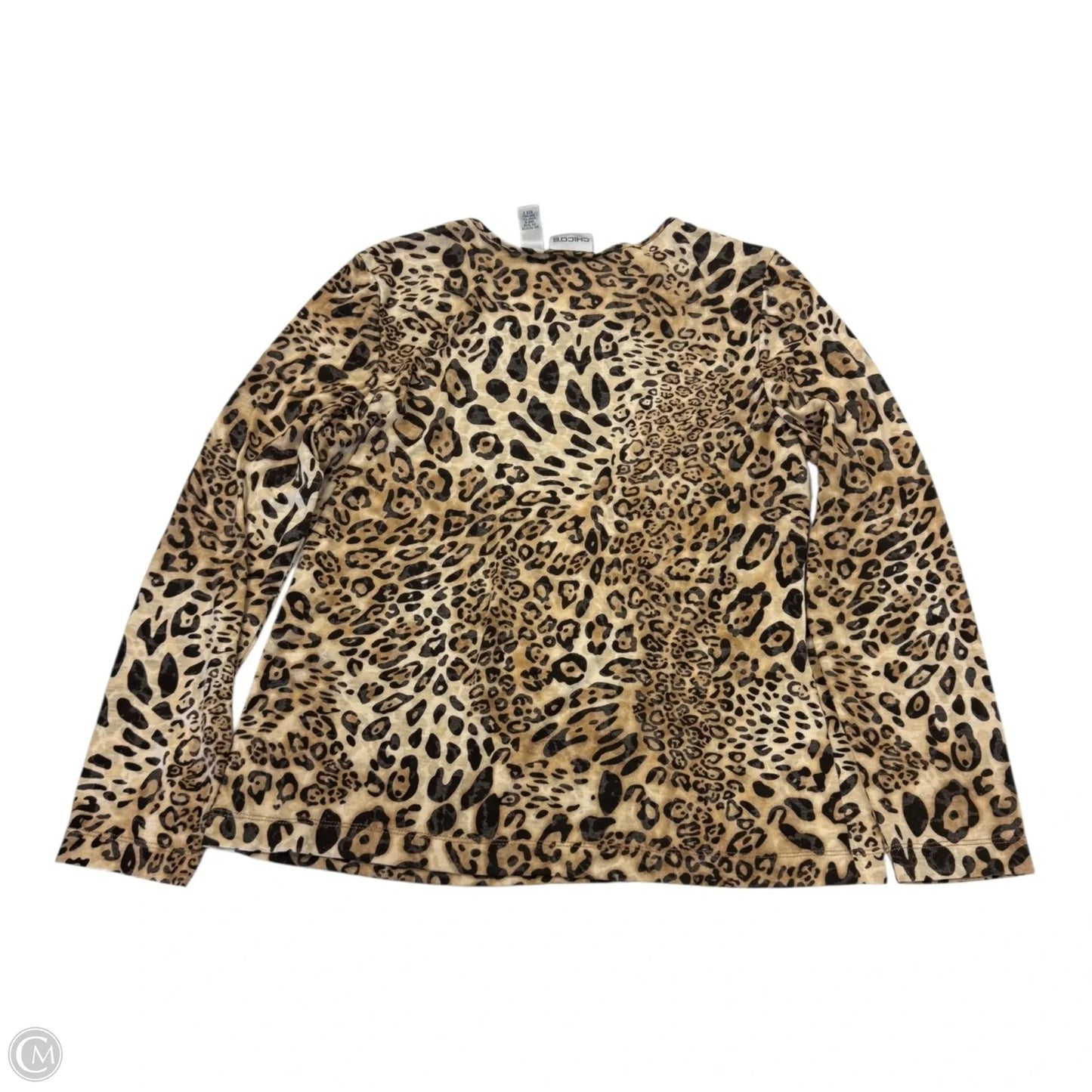 Top Long Sleeve By Chicos In Animal Print, Size: 2 large