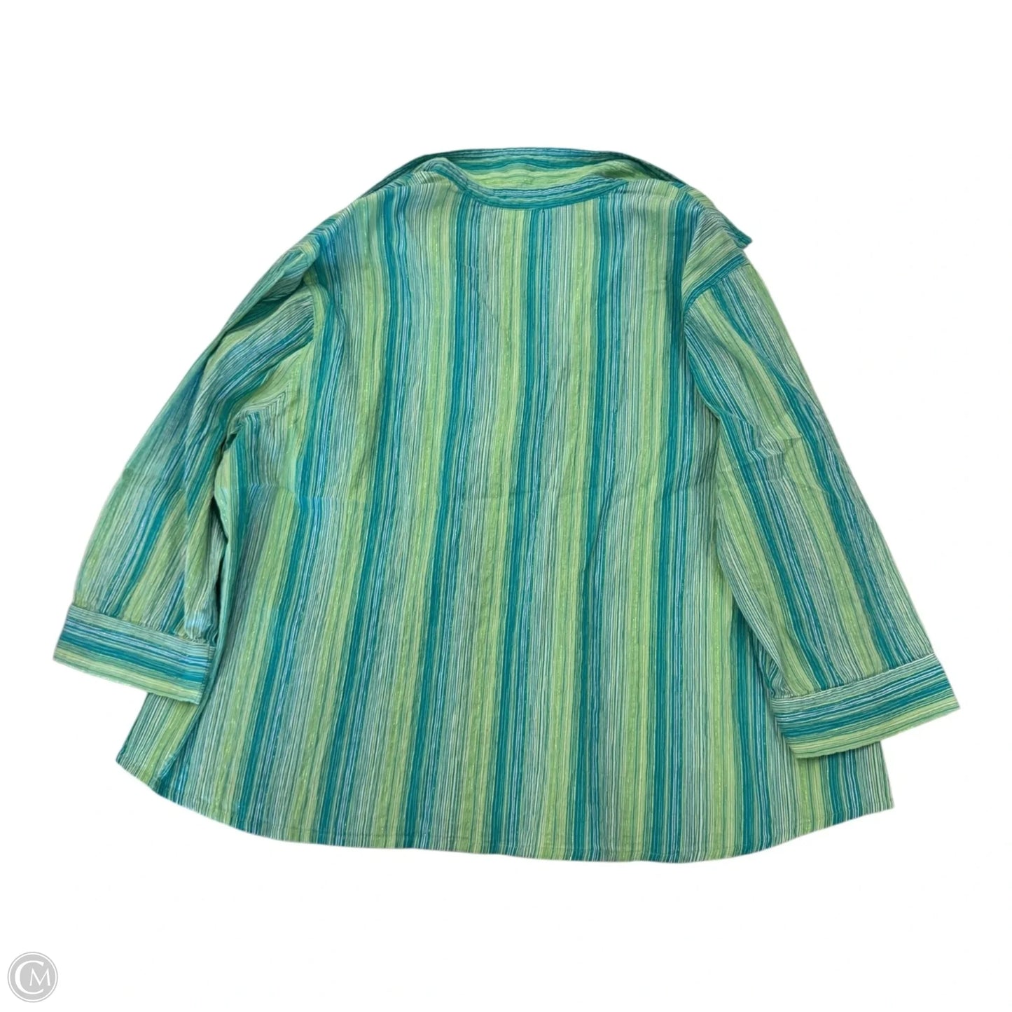 Top 3/4 Sleeve By Cj Banks In Green, Size: 2x