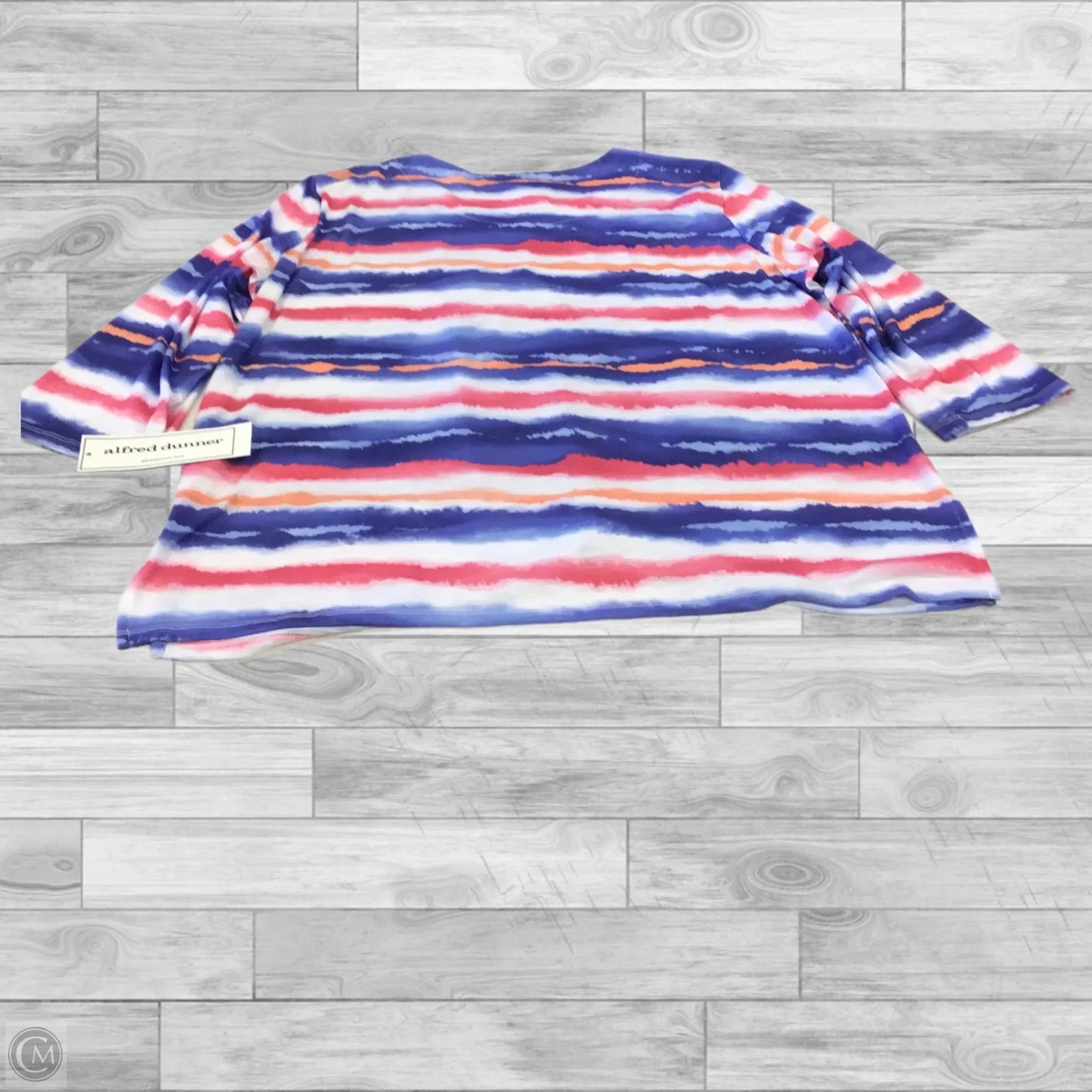 Top 3/4 Sleeve By Alfred Dunner In Tie Dye Print, Size: L