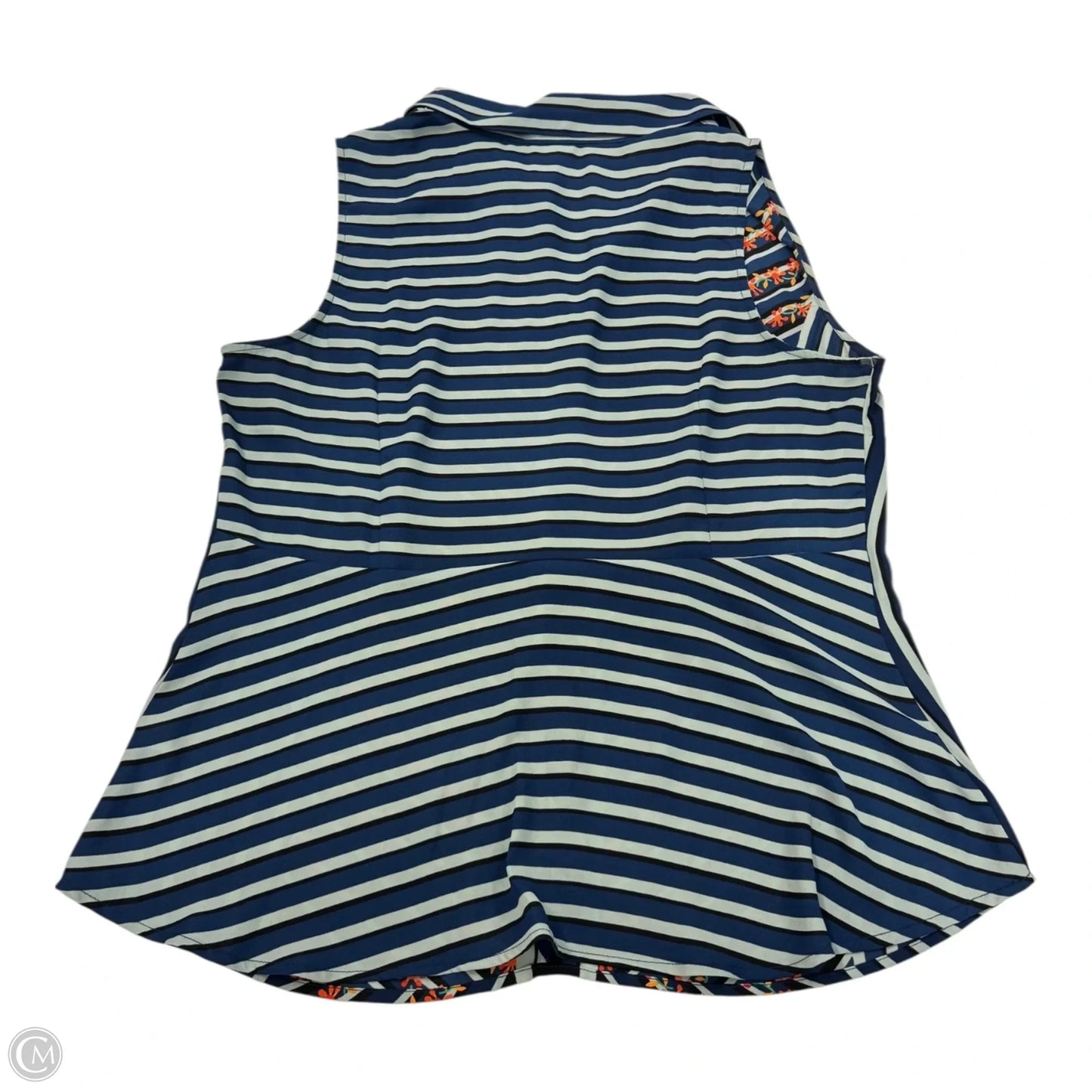 Top Sleeveless By Cabi In Striped Pattern, Size: M