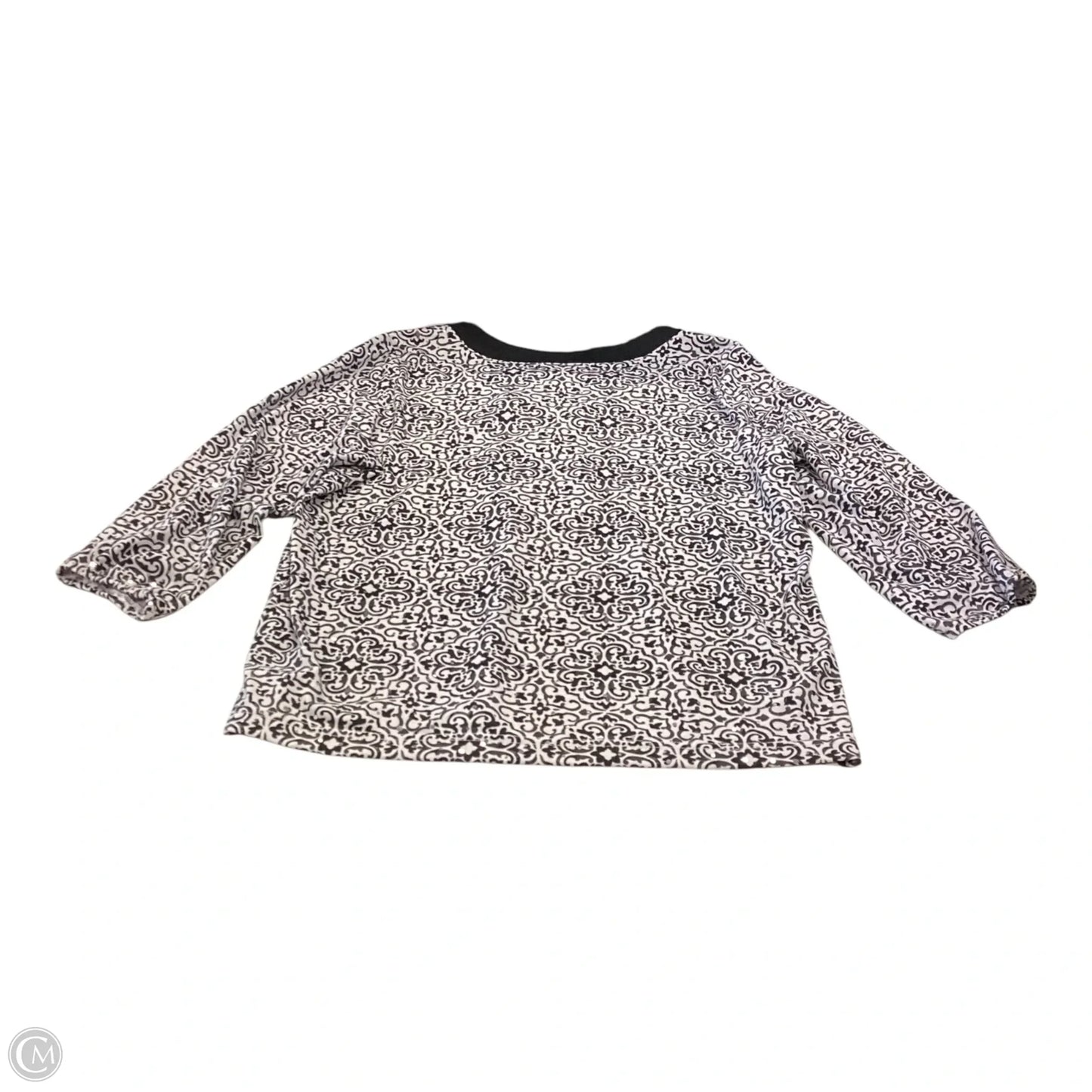 Top Long Sleeve By Cathy Daniels In Black & White, Size: L