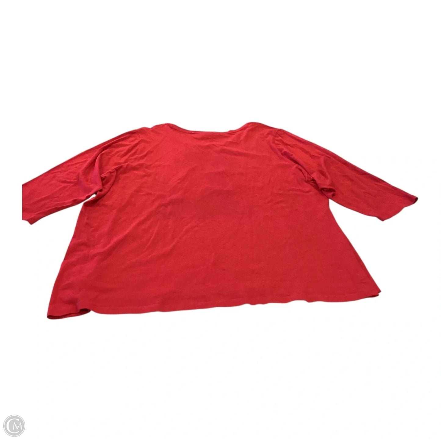 Top Long Sleeve By Cmc In Red, Size: 1x