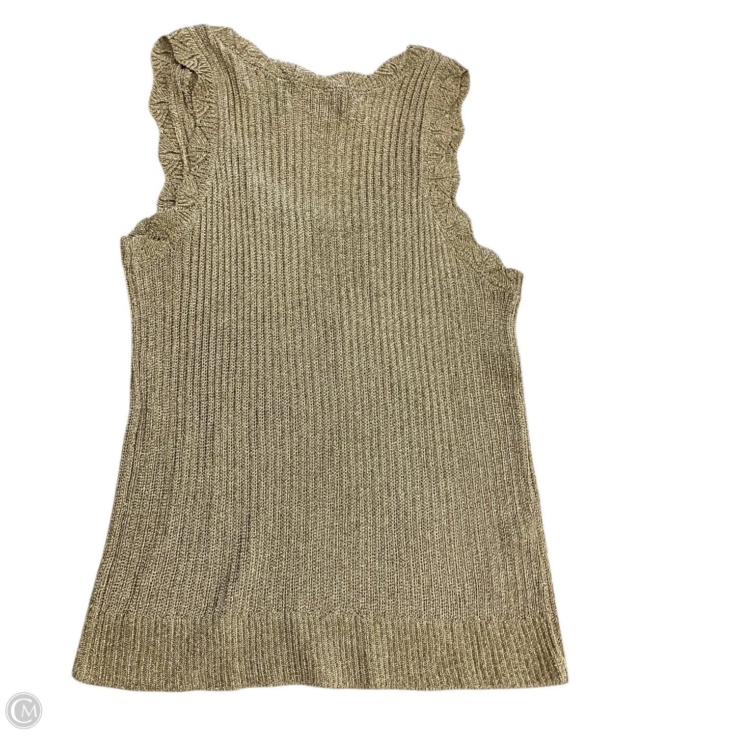 Top Sleeveless By Loft In Gold, Size: L