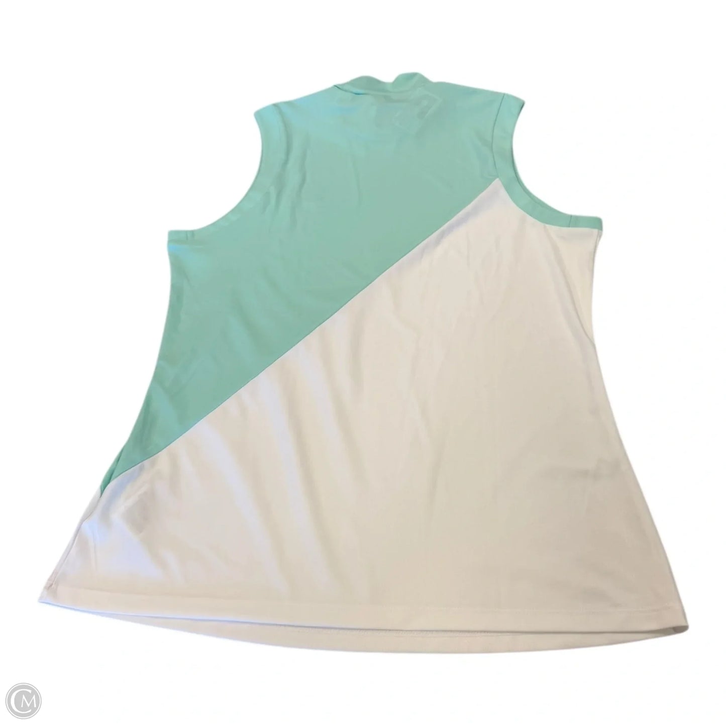 Top Sleeveless By Adidas In Green & White, Size: M