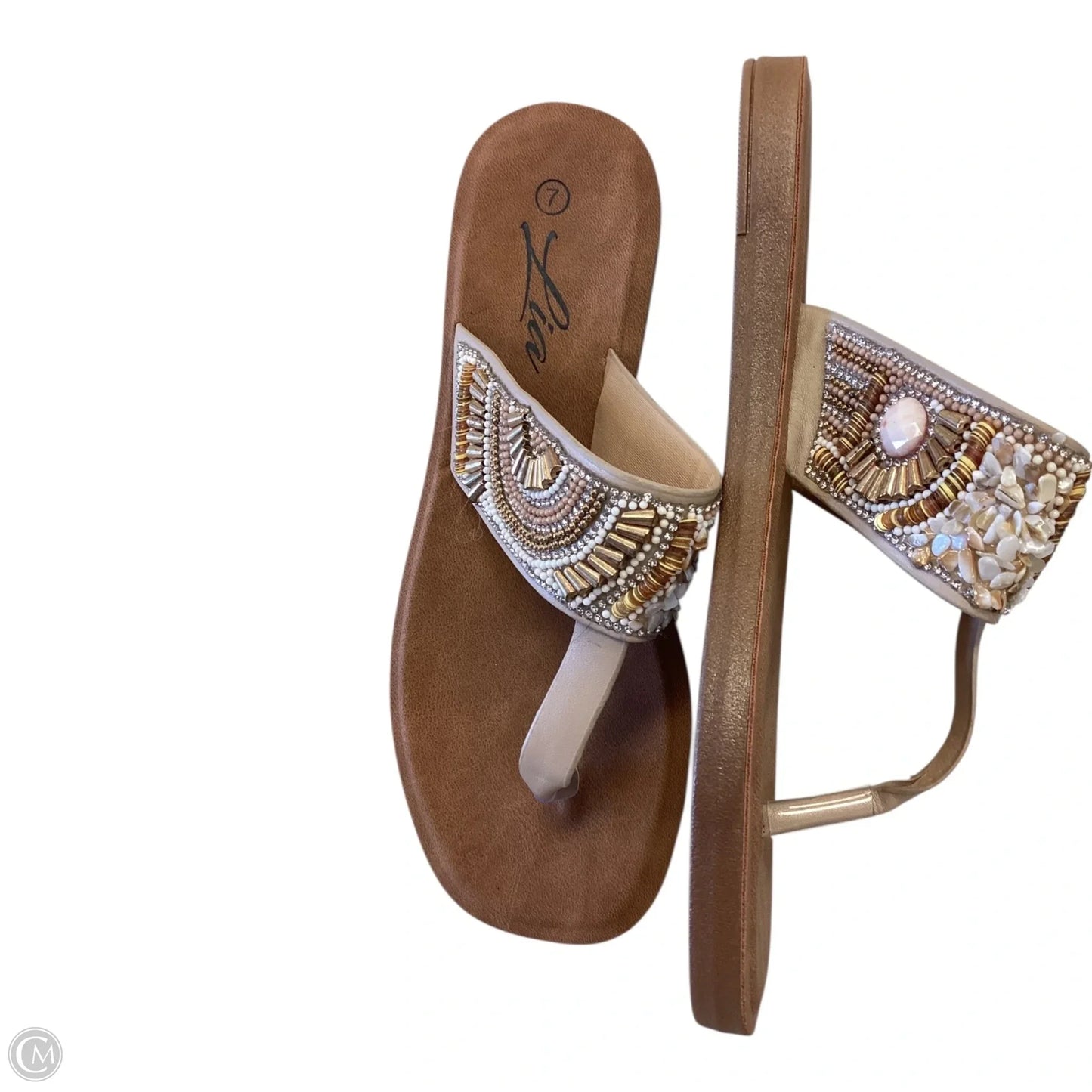 Sandals Flip Flops By Lia Sophia In Tan, Size: 7