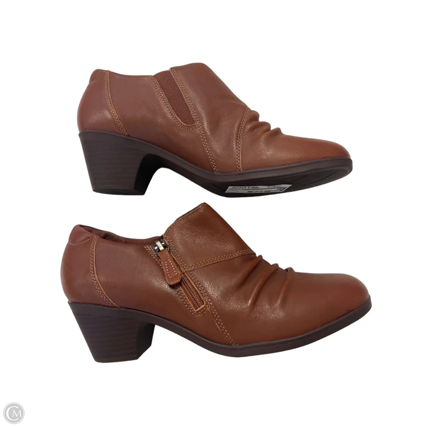 Shoes Heels Block By Clarks In Brown, Size: 10