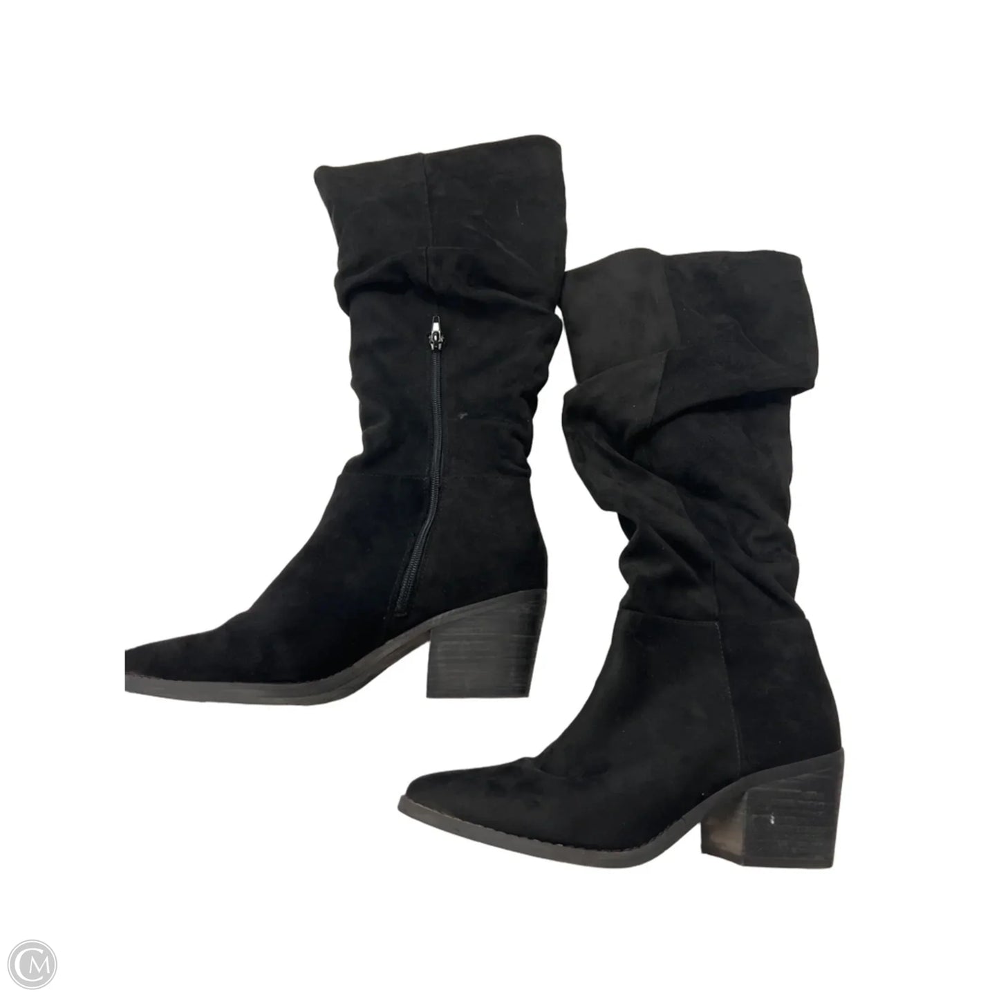 Boots Ankle Heels By Clothes Mentor In Black, Size: 10