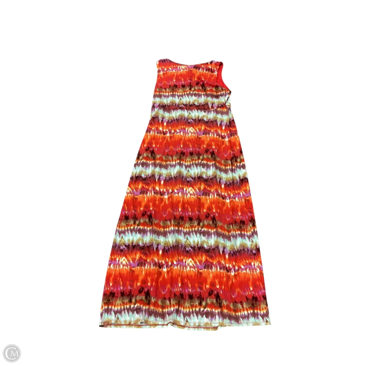 Dress Casual Maxi By Chicos In Brown & Green, Size: L