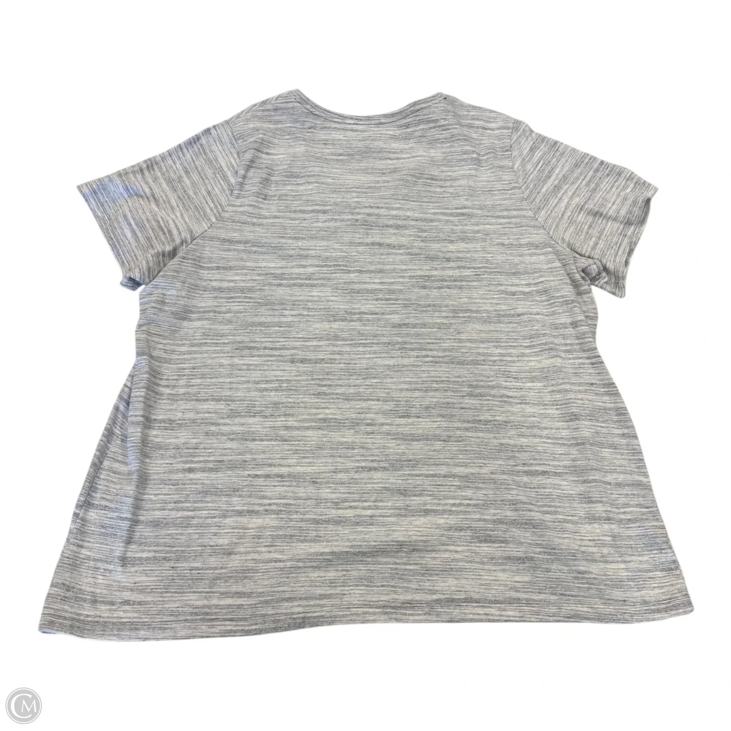 Top Short Sleeve By Croft And Barrow In Grey, Size: 2x