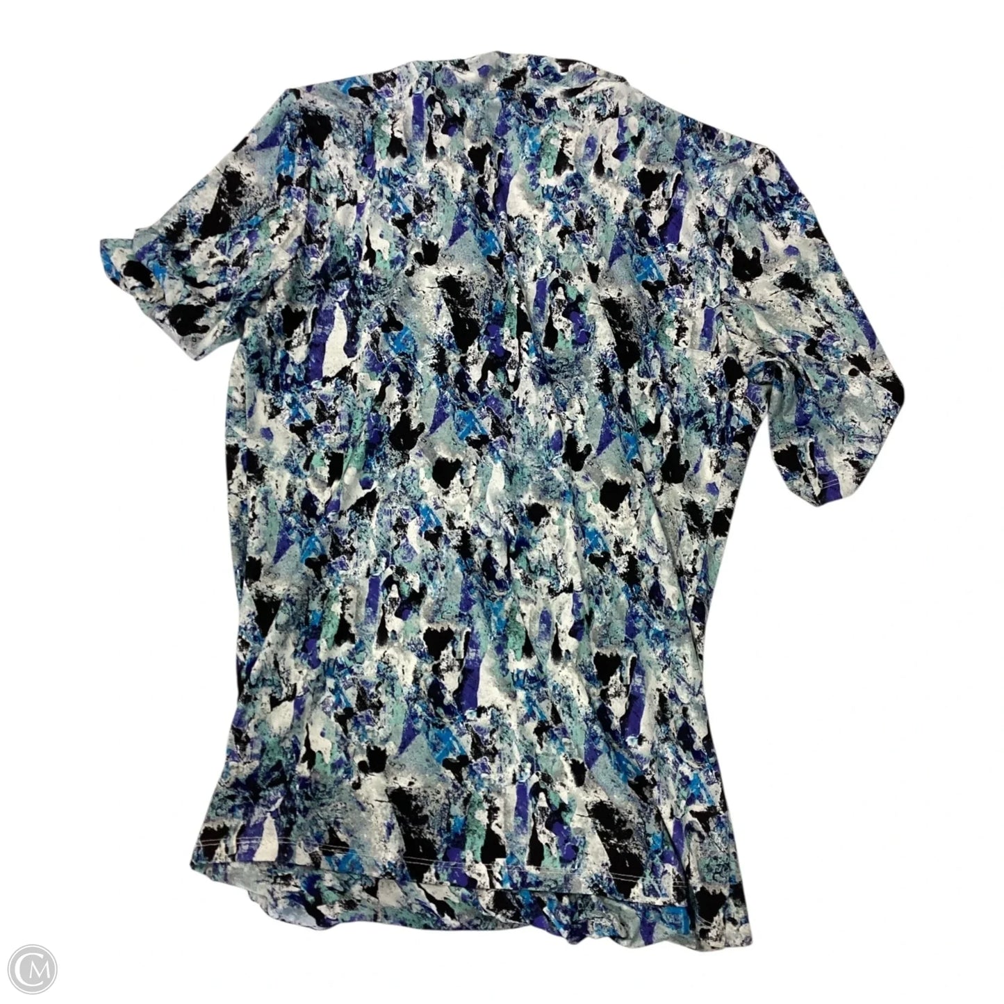 Top Short Sleeve By Tahari By Arthur Levine In Blue, Size: Xs