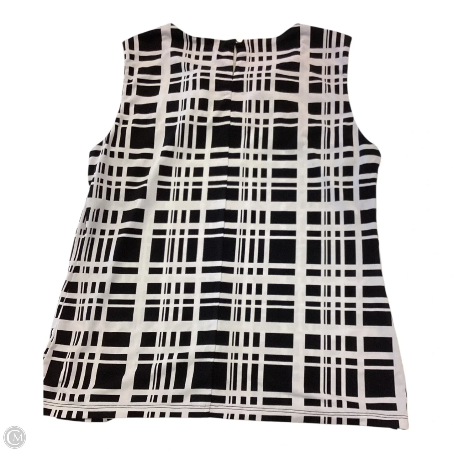 Top Sleeveless By Calvin Klein In Black & White, Size: M