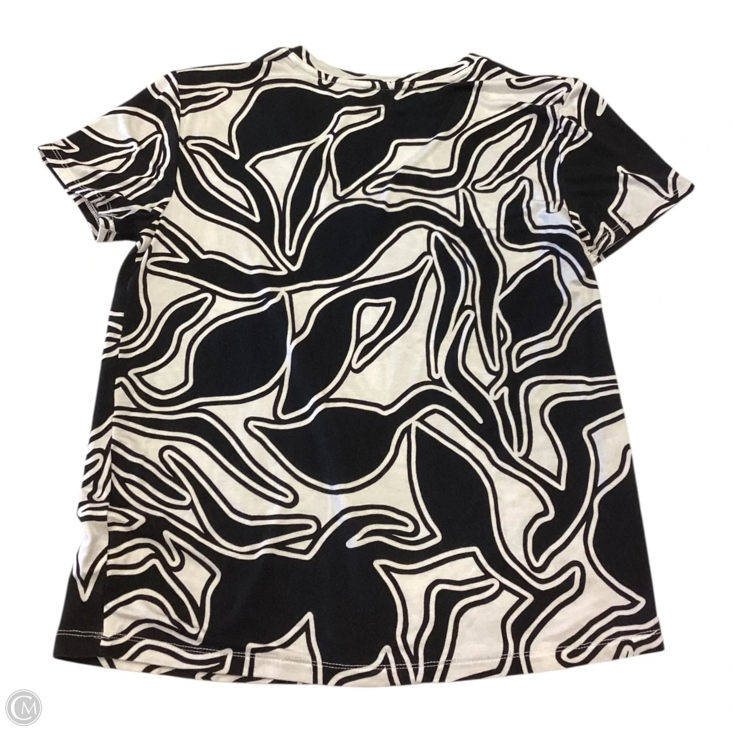 Top Short Sleeve By Nine West In Black & White, Size: S