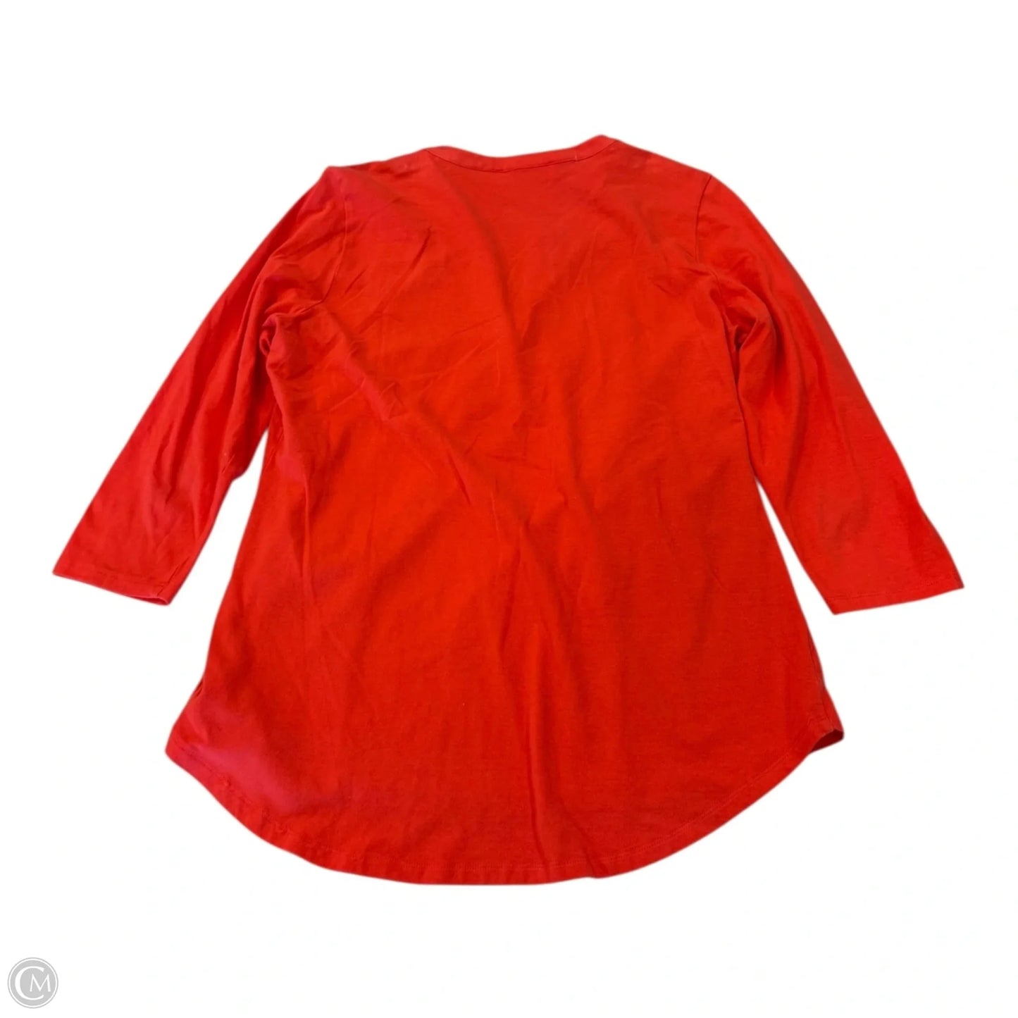 Top 3/4 Sleeve Designer By Michael Kors In Orange, Size: L