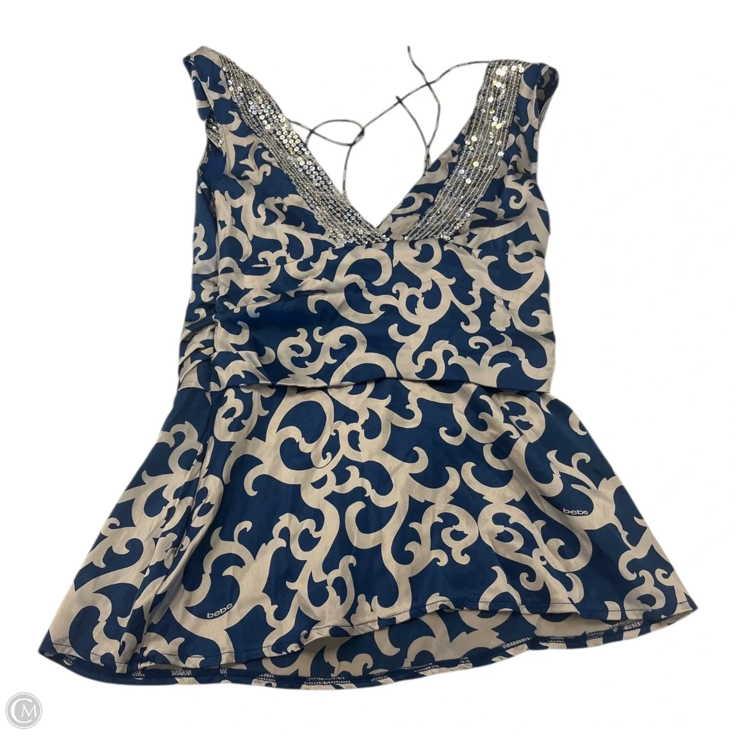 Top Sleeveless By Bebe In Blue, Size: S