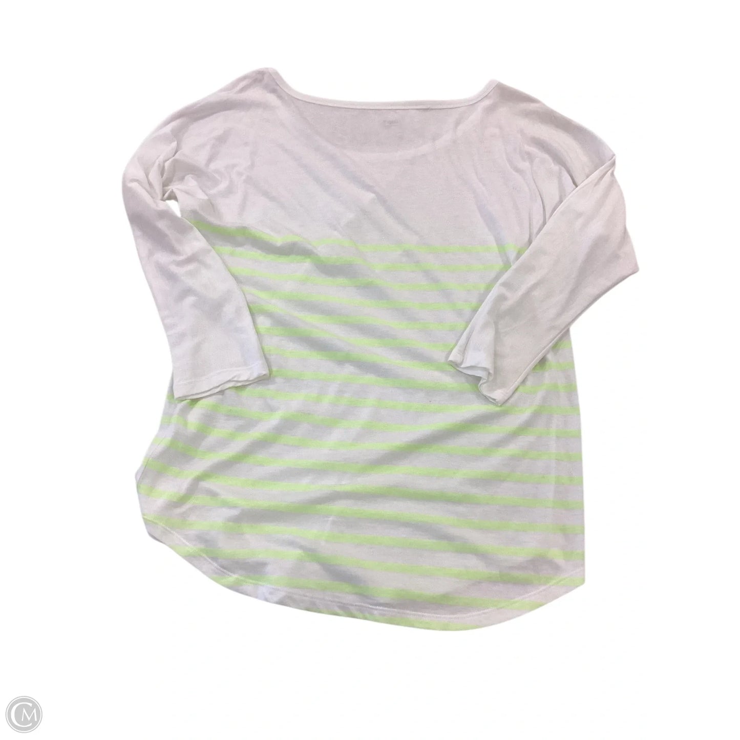 Top Long Sleeve By Gap In Green & White, Size: M