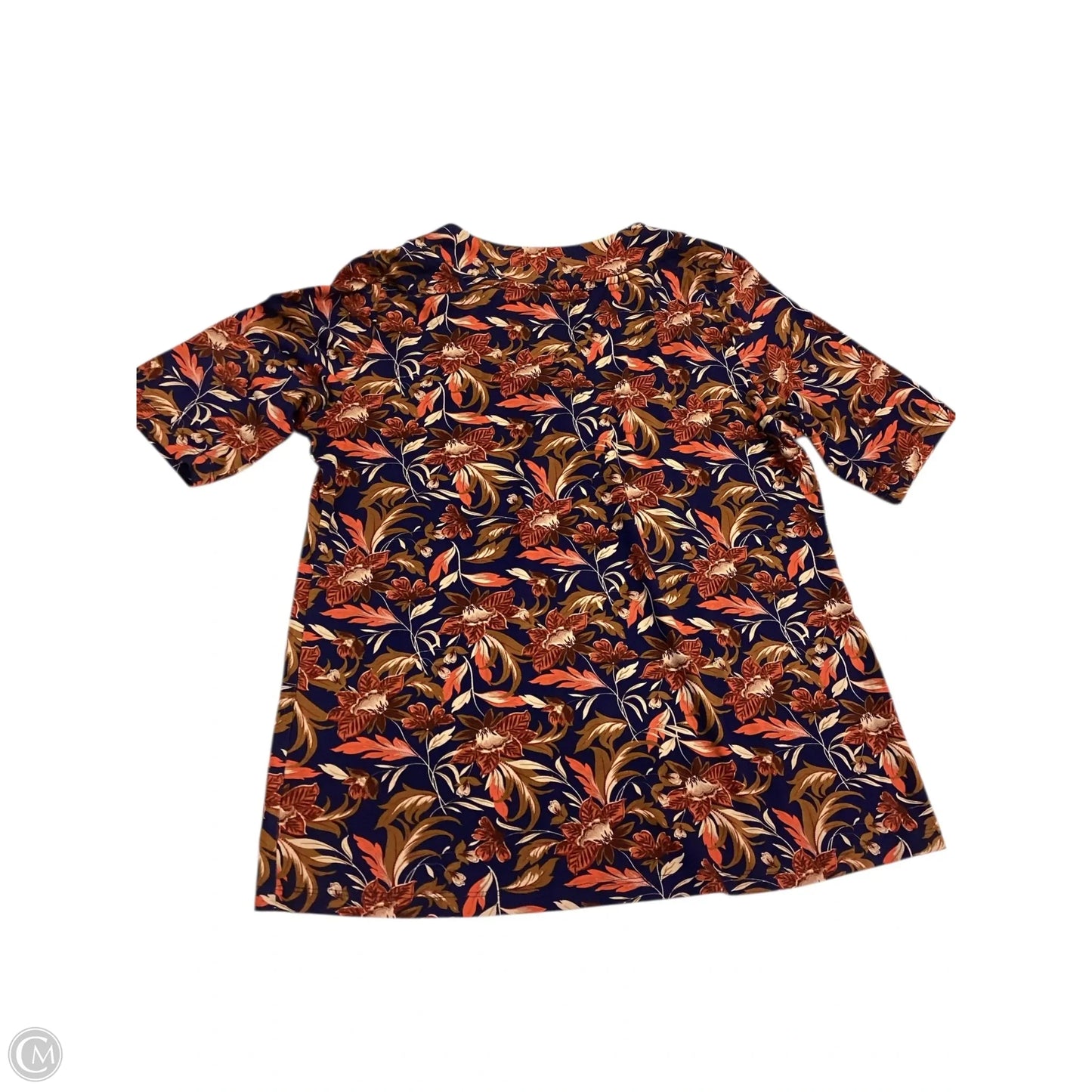 Blouse Short Sleeve By Clothes Mentor In Floral Print, Size: Lp