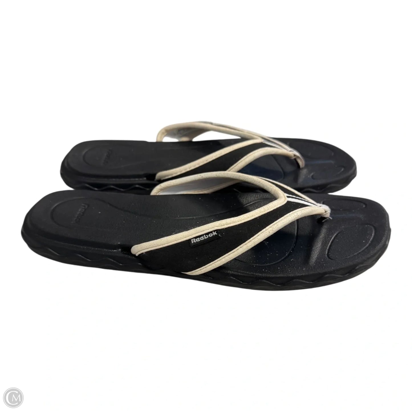 Sandals Flip Flops By Reebok In Black, Size: 8