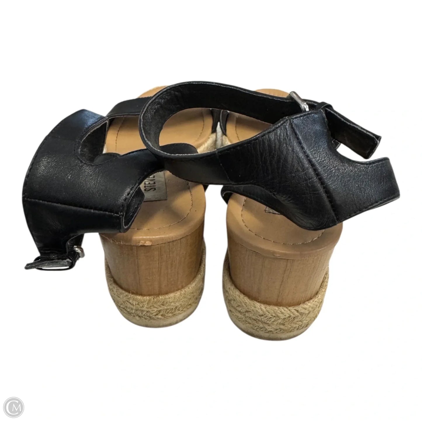 Sandals Heels Wedge By Steve Madden In Black, Size: 8