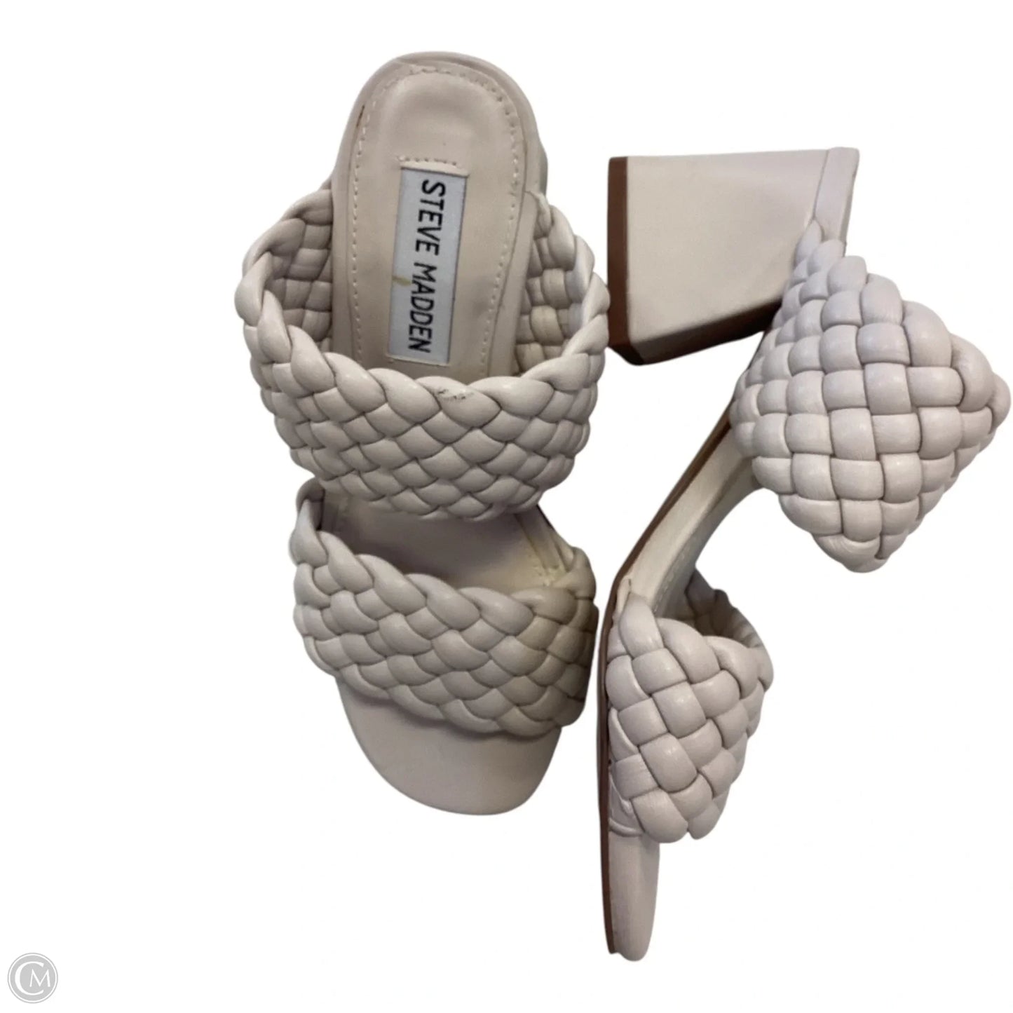 Sandals Heels Block By Steve Madden In Tan, Size: 5