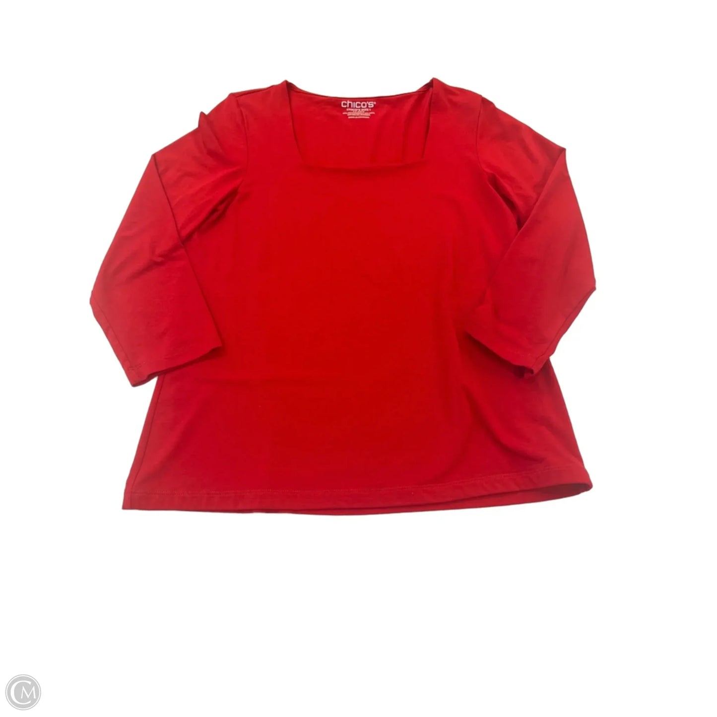 Top 3/4 Sleeve By Chicos In Red, Size: M