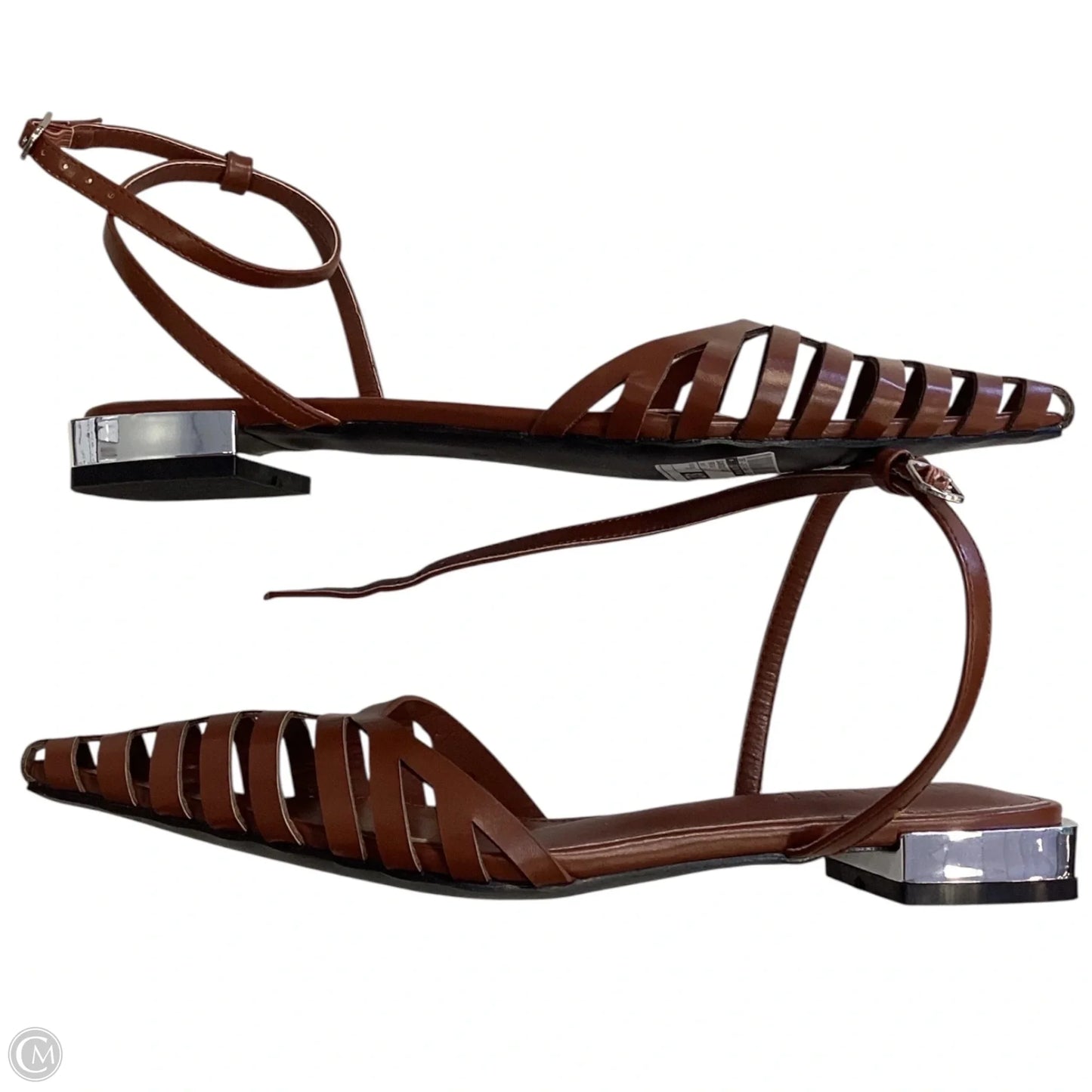 Sandals Flats By Clothes Mentor In Brown, Size: 9