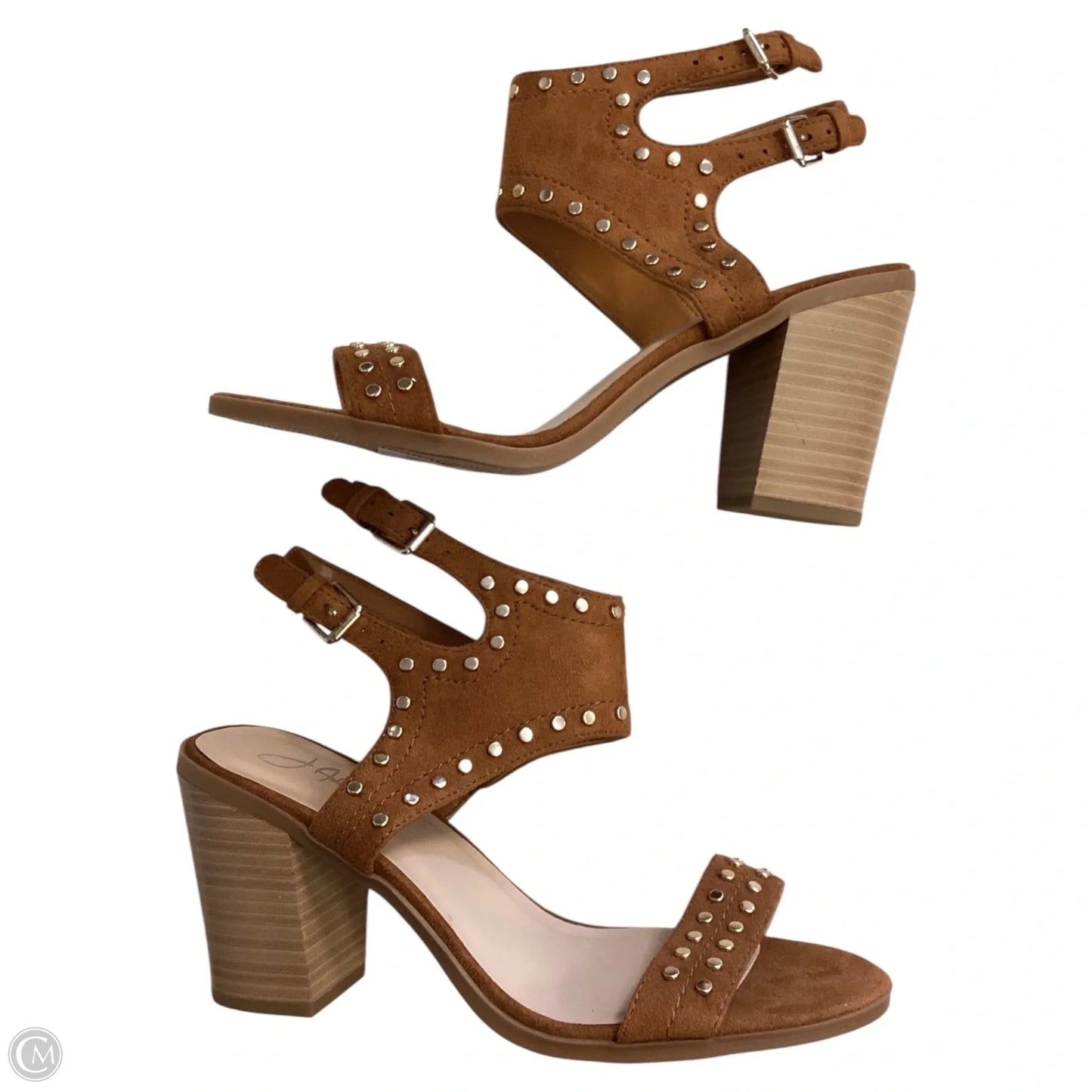 Sandals Heels Block By Clothes Mentor In Brown, Size: 8.5
