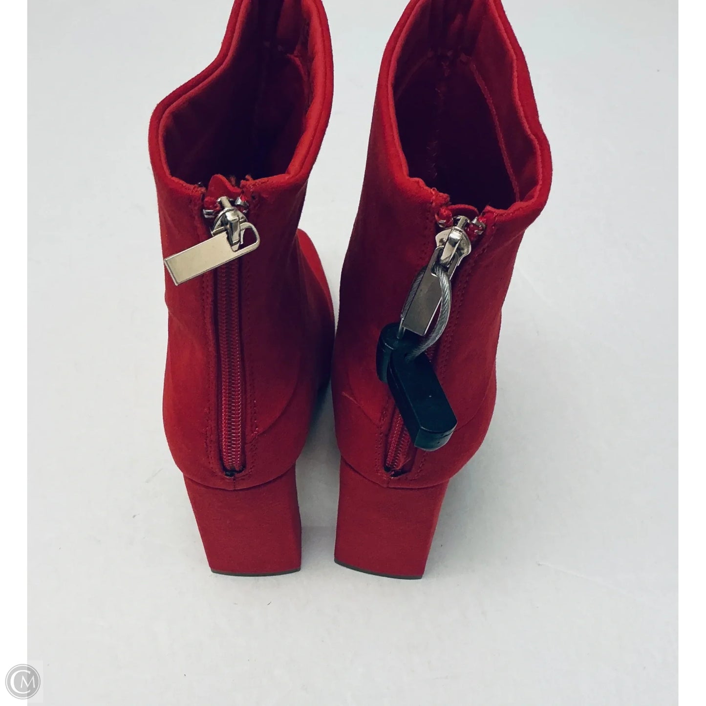 Boots Ankle Heels By Just Fab In Red, Size: 6.5