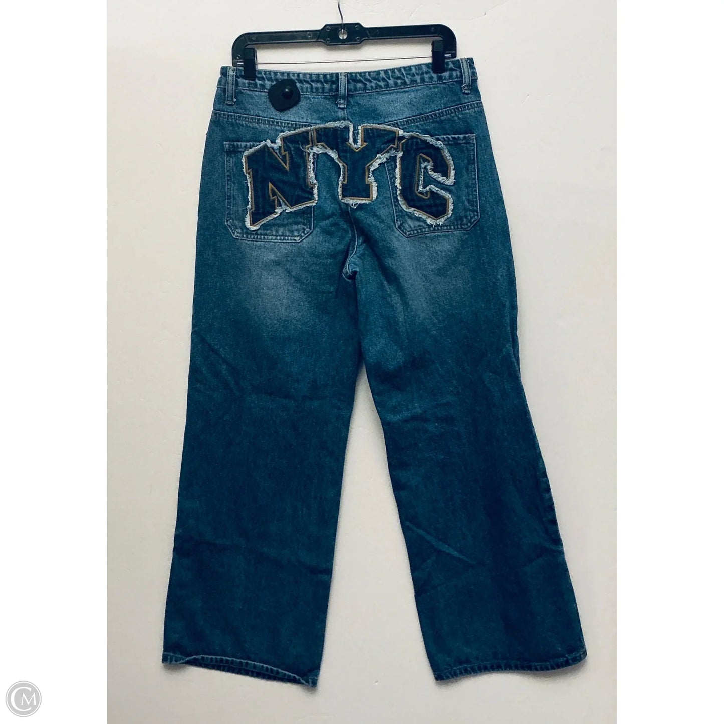 Jeans Wide Leg By Edikted In Blue Denim, Size: M
