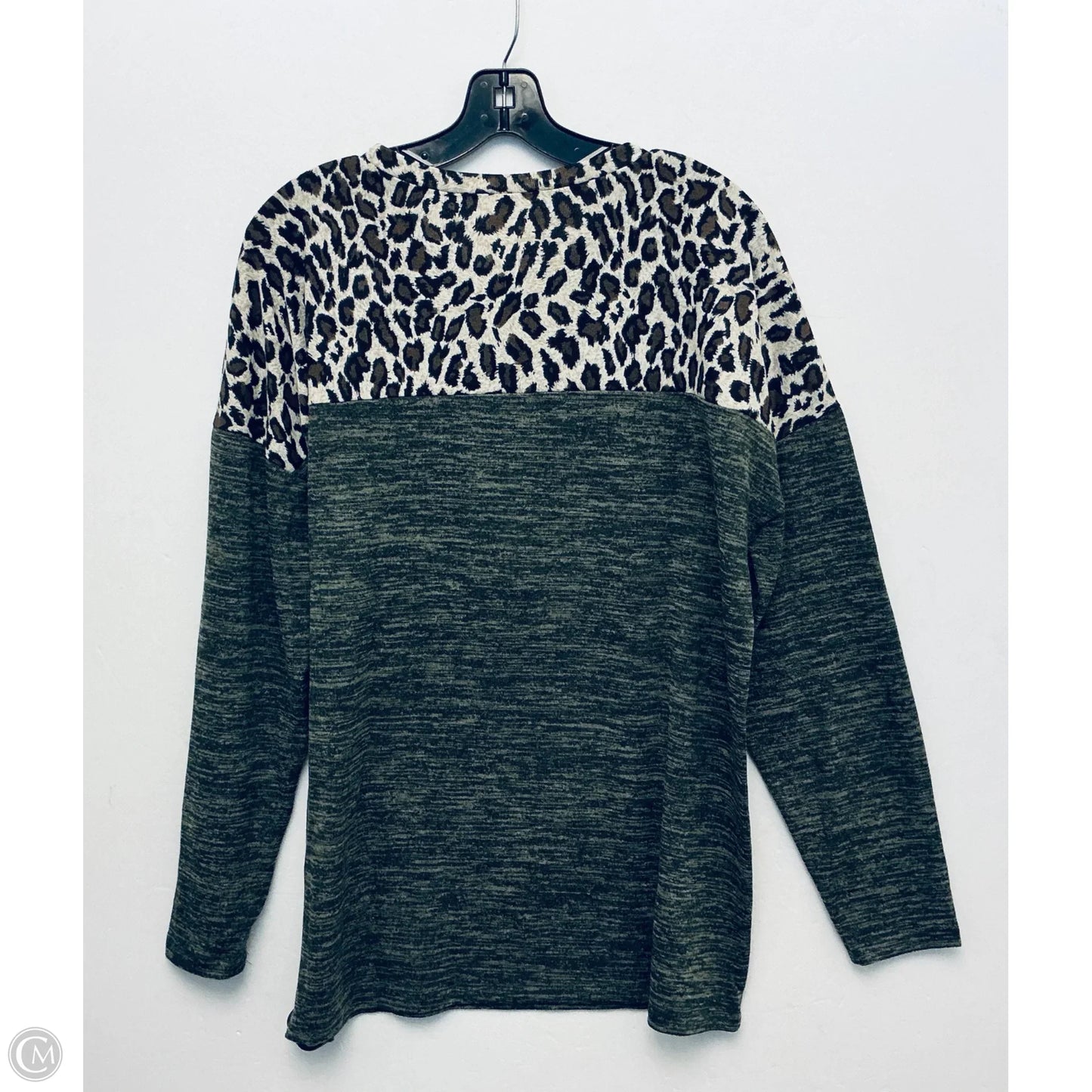 Top Long Sleeve By Cme In Animal Print, Size: L