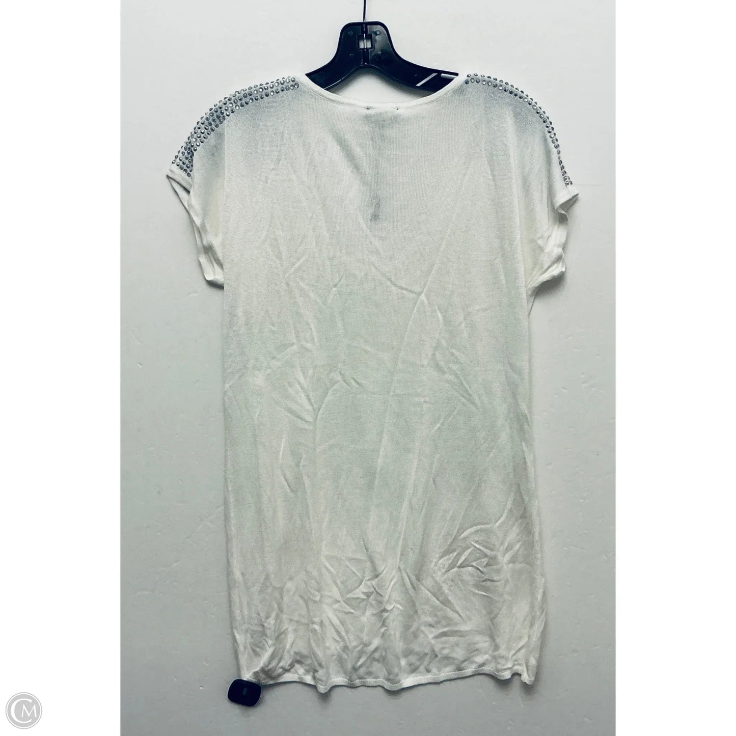 Top Short Sleeve By Express In White, Size: L