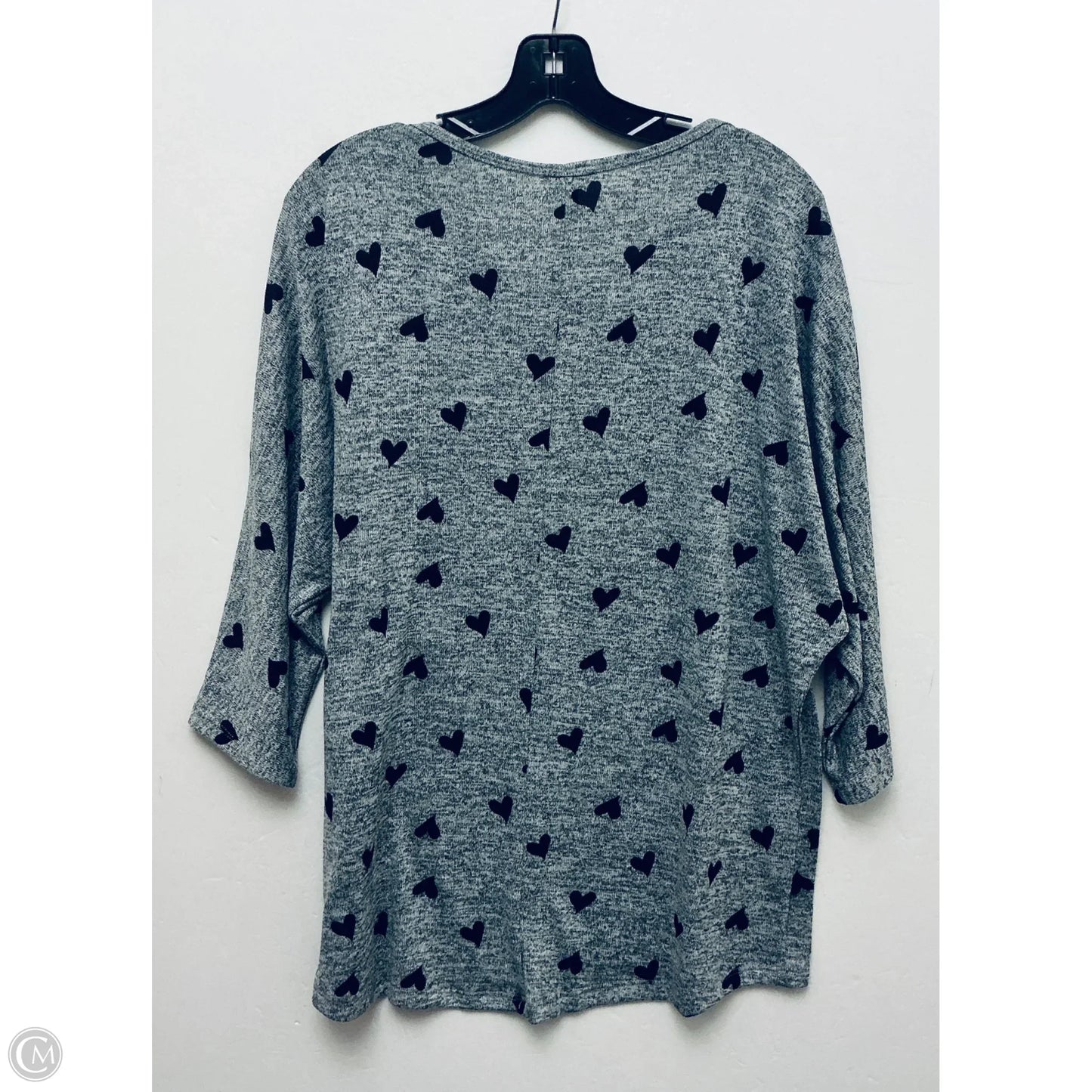 Top Long Sleeve By Cme In Grey, Size: 1x