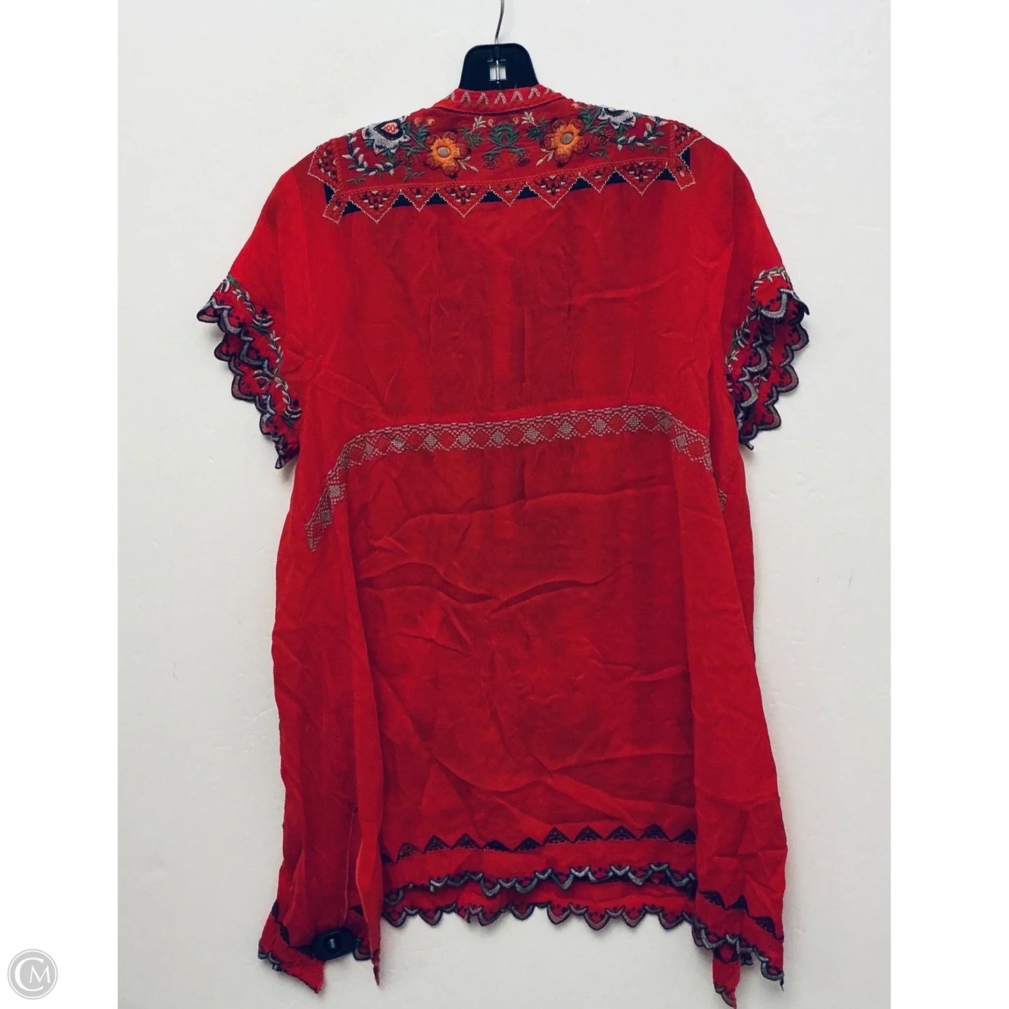 Tunic Short Sleeve By Johnny Was In Red, Size: M