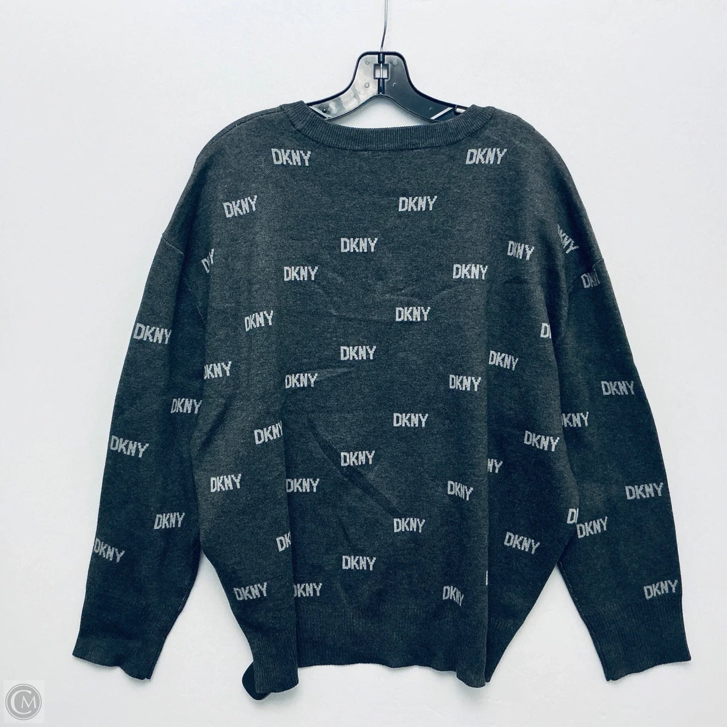 Sweatshirt Collar By Dkny In Grey, Size: Xl