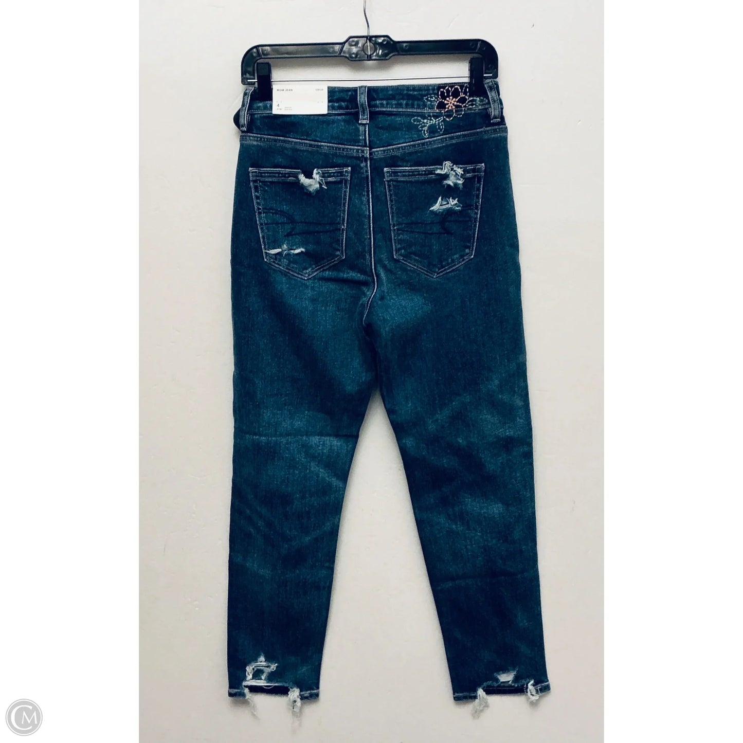 Jeans Straight By American Eagle In Blue Denim, Size: 4
