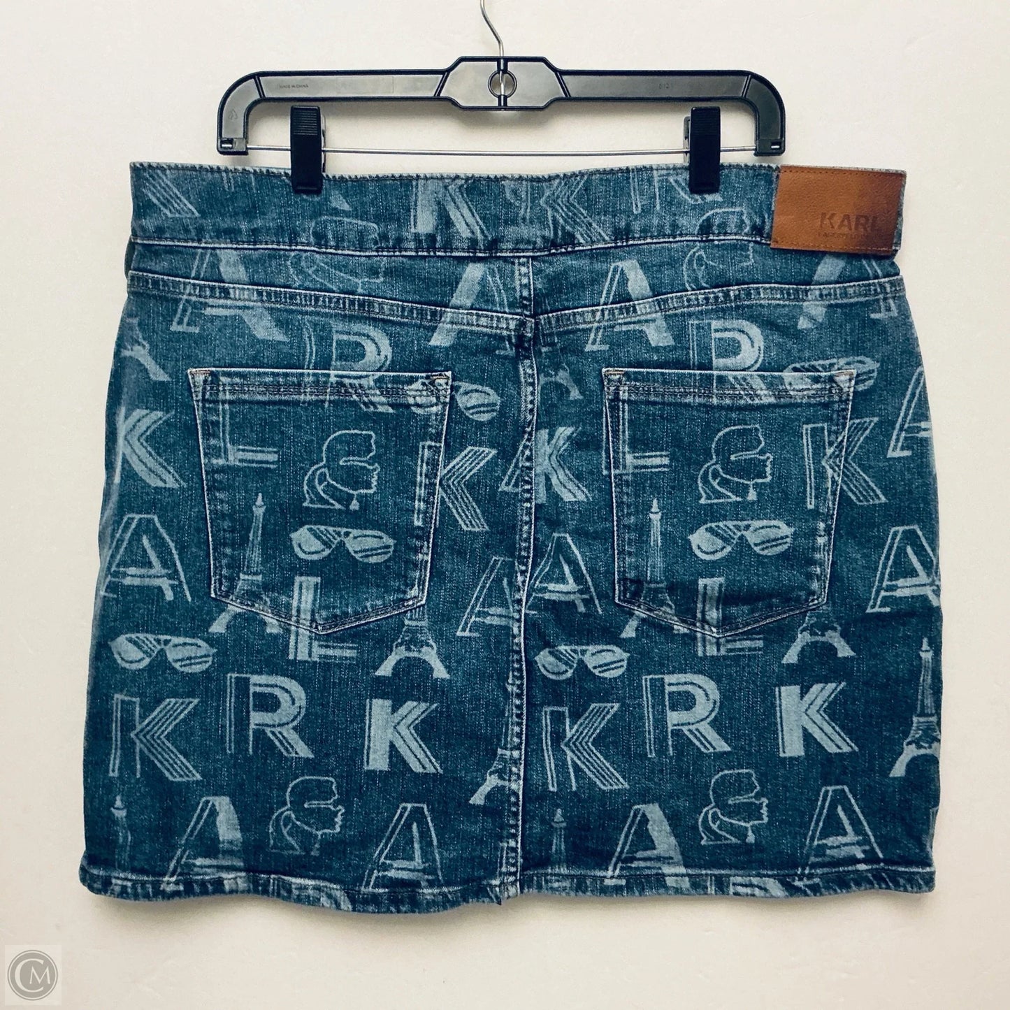 Skirt Designer By Karl Lagerfeld In Blue, Size: 16