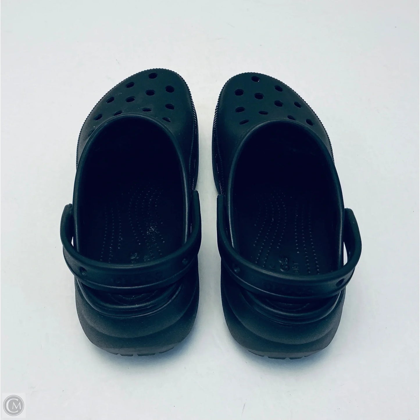Sandals Flats By Crocs In Black, Size: 10