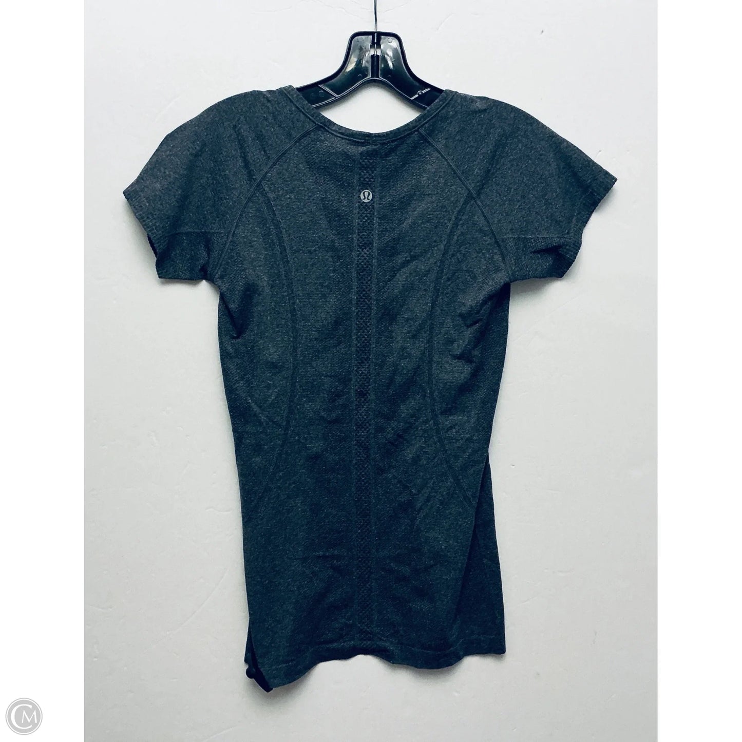 Athletic Top Short Sleeve By Lululemon In Grey, Size: 6