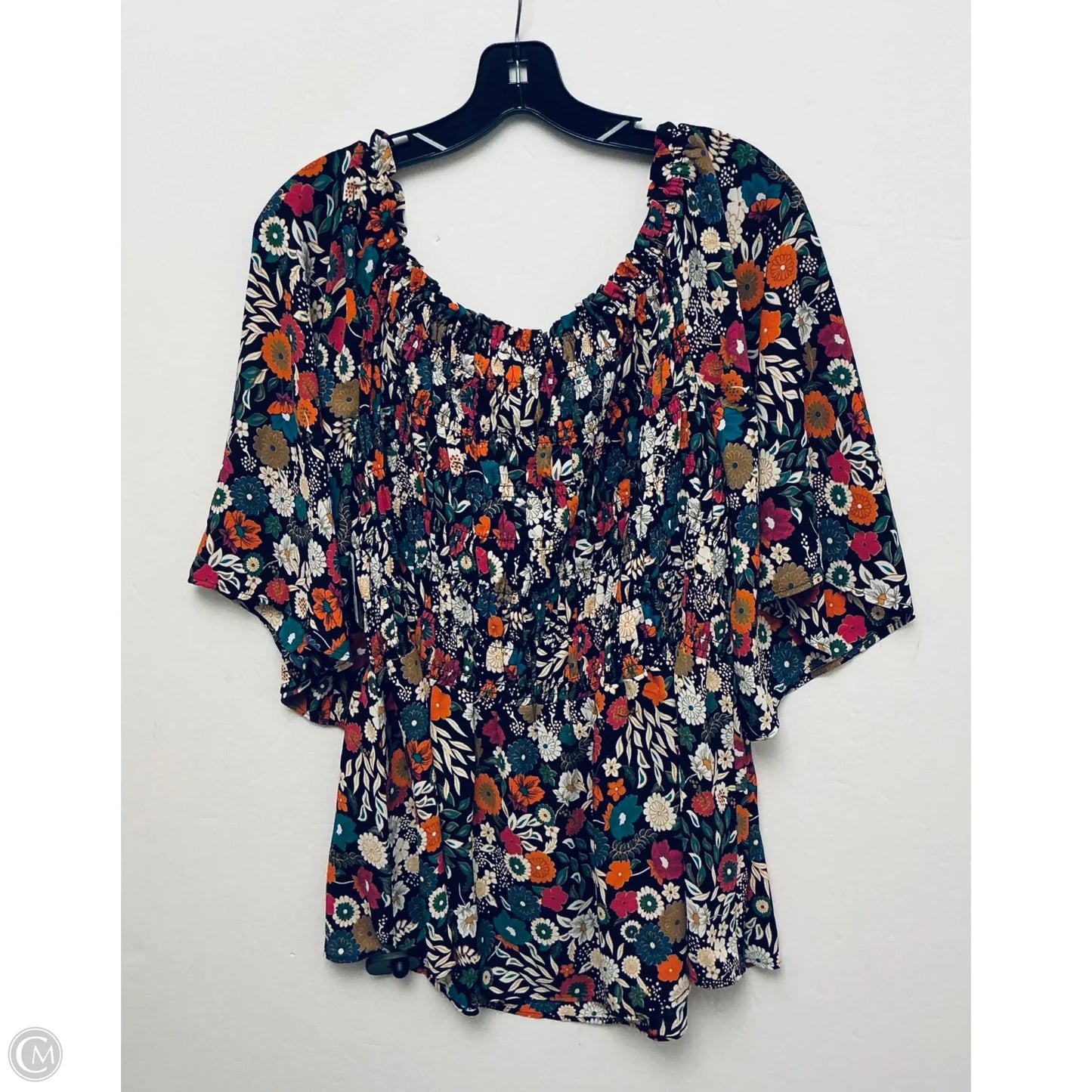 Top Long Sleeve By Chenault In Floral Print, Size: 2x