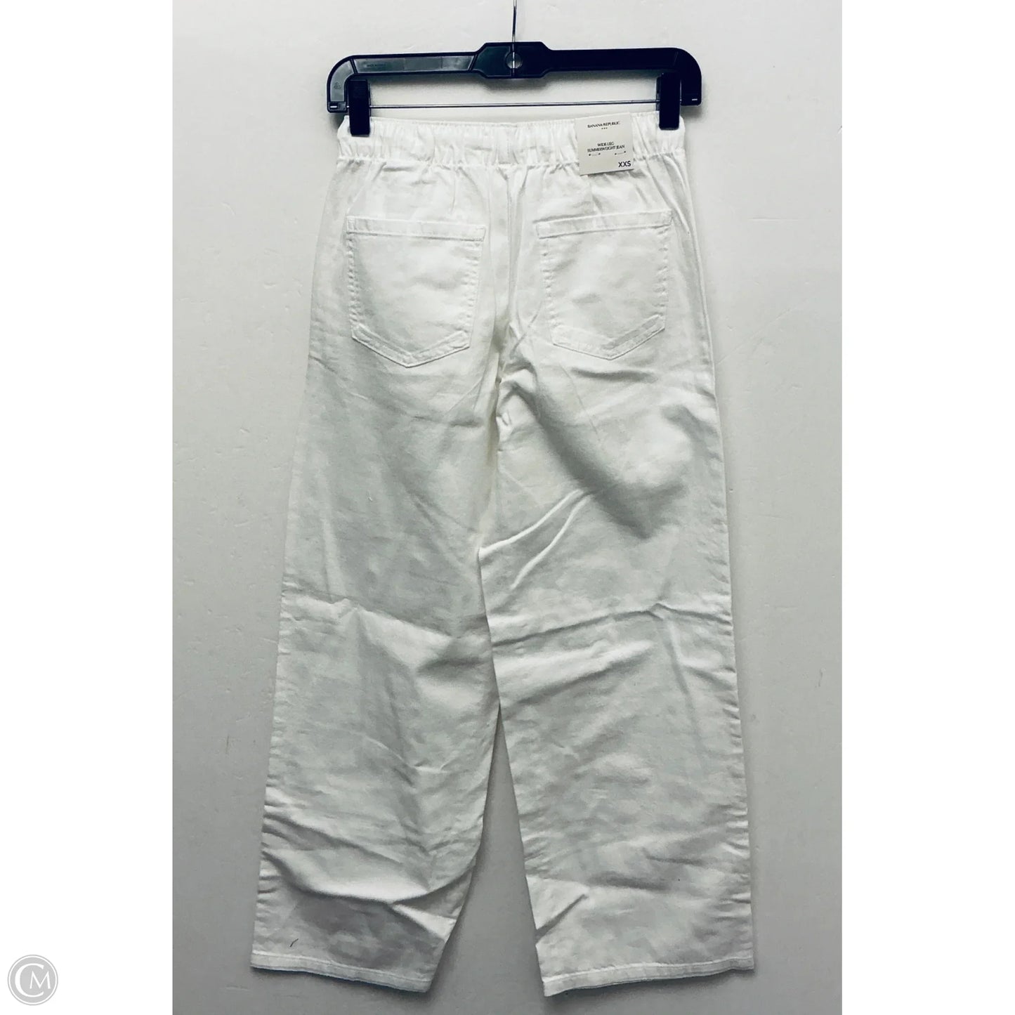 Jeans Wide Leg By Banana Republic In White Denim, Size: Xxs
