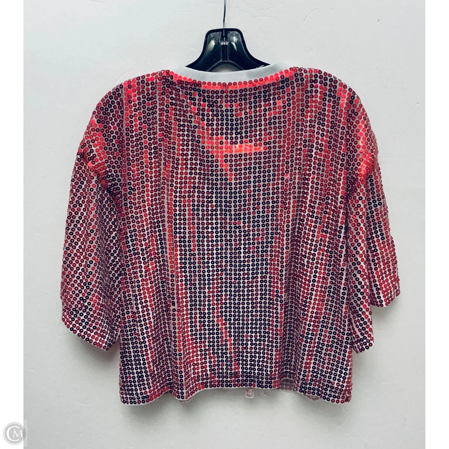 Top Short Sleeve By Main Strip In Red, Size: L