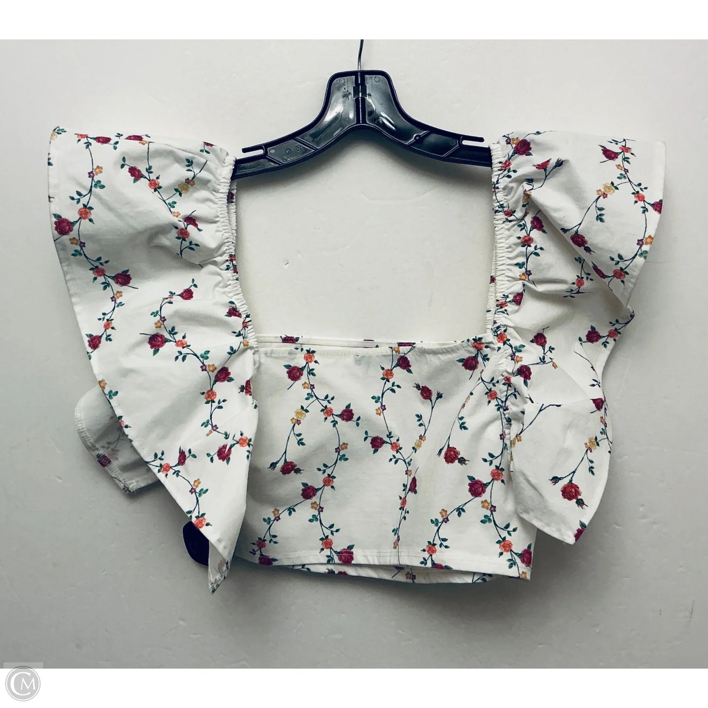 Top Short Sleeve By Zara In Floral Print, Size: L