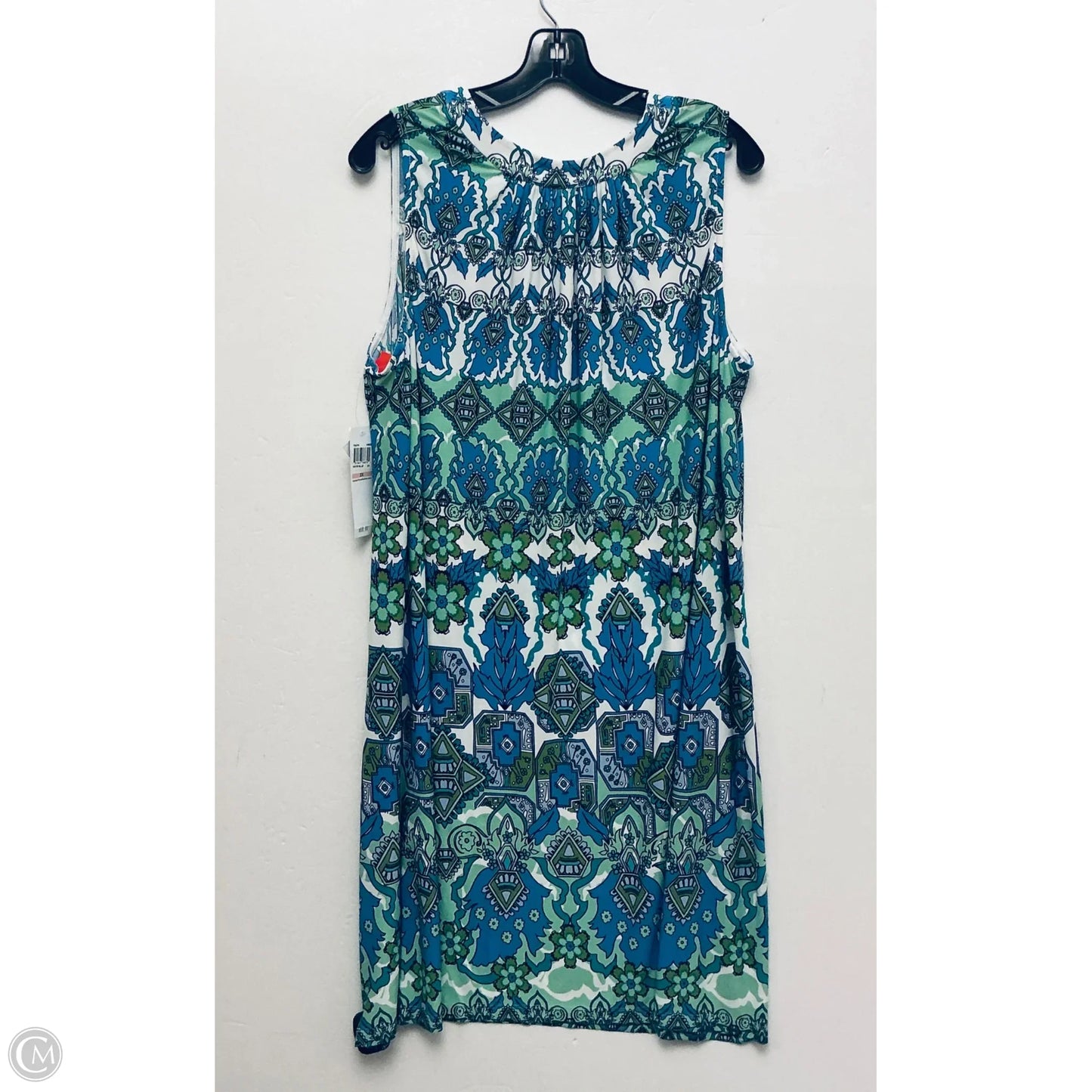 Dress Casual Short By London Times In Blue & Green, Size: 2x